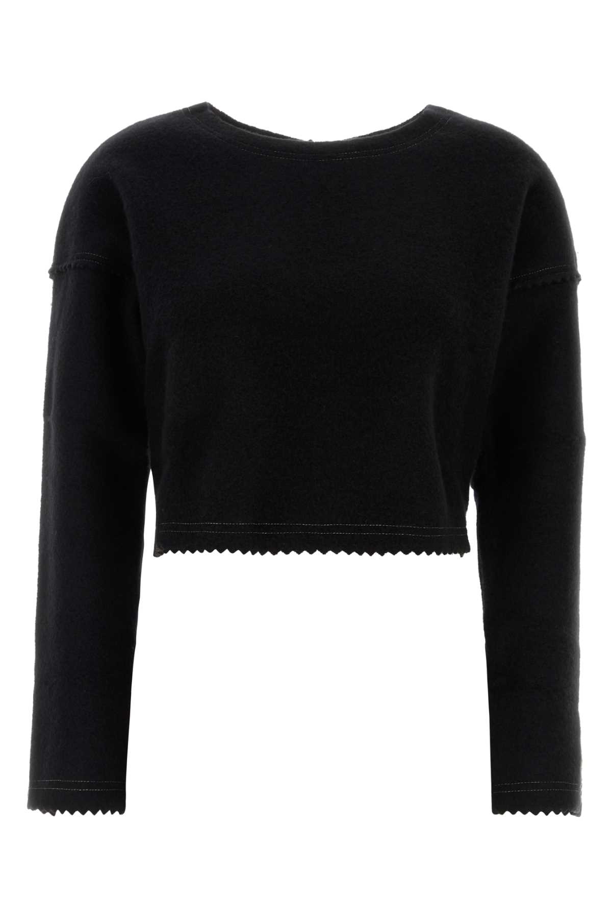 Shop Max Mara Black Wool Blend Crespo Sweater In Nero