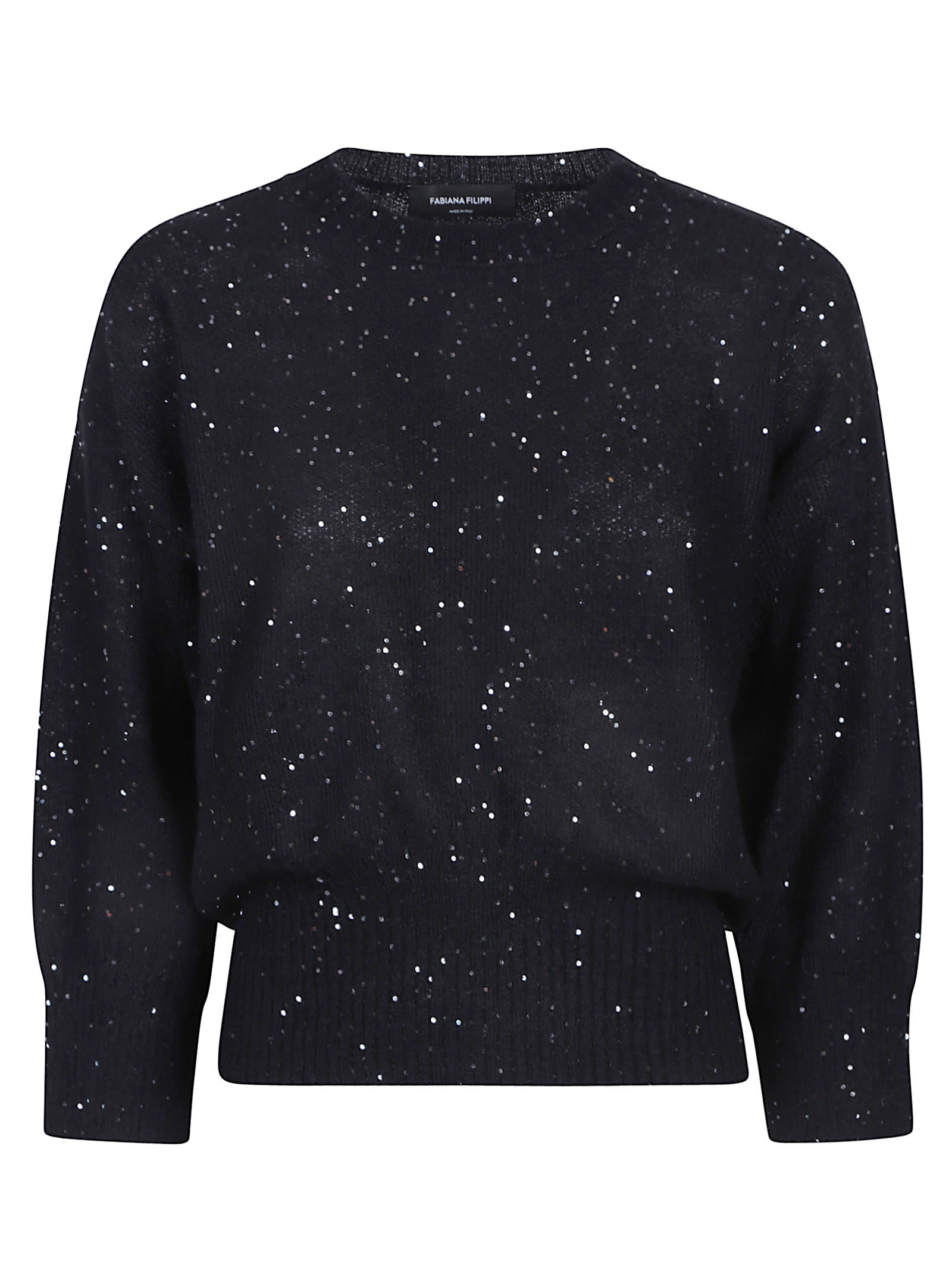 Fabiana Filippi Round Neck Sweater In Black