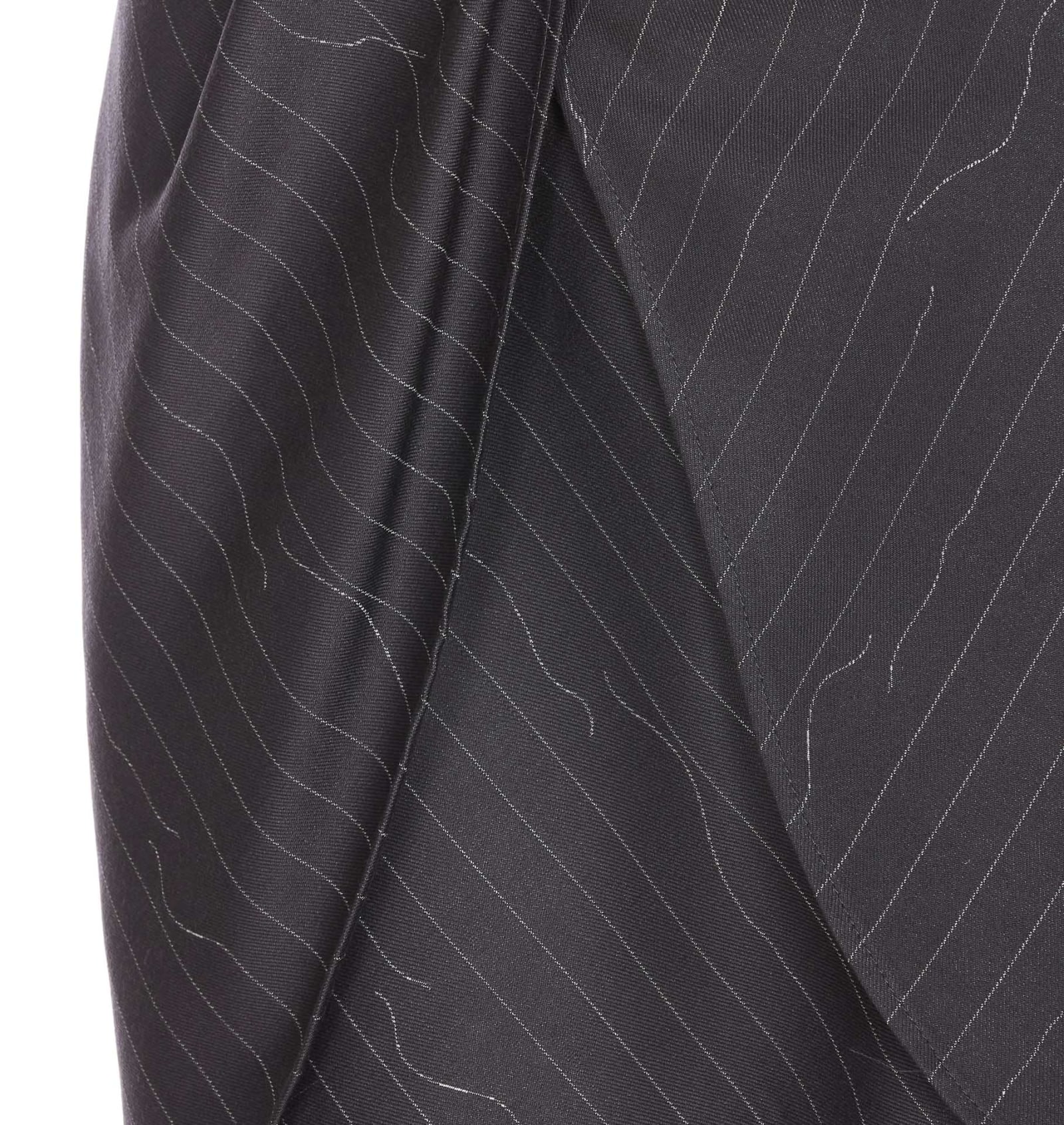 Shop Off-white Pinstripe Twist Mini Skirt In Grey