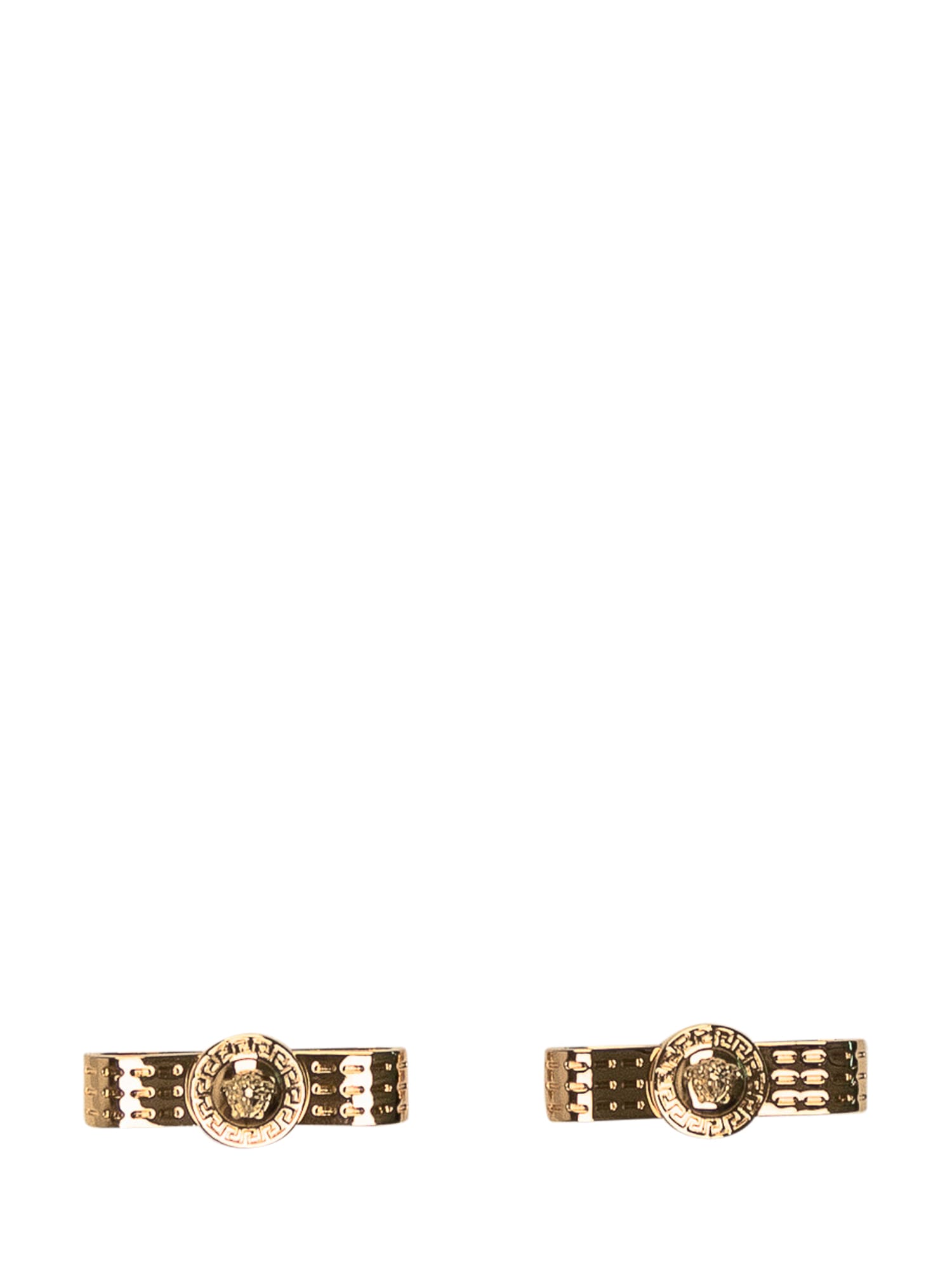 Shop Versace Earrings Metal In  Gold