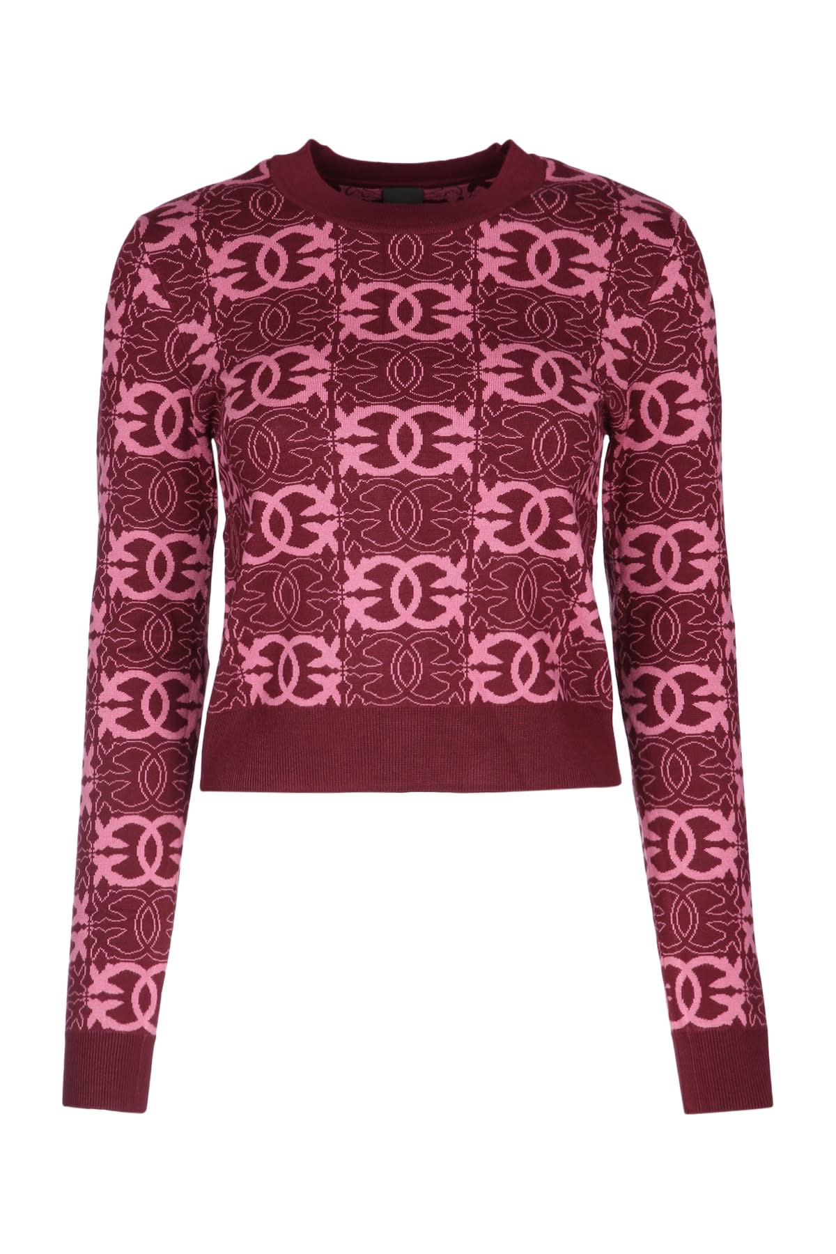 Pinko Cropped Sweater With Love Birds Logo