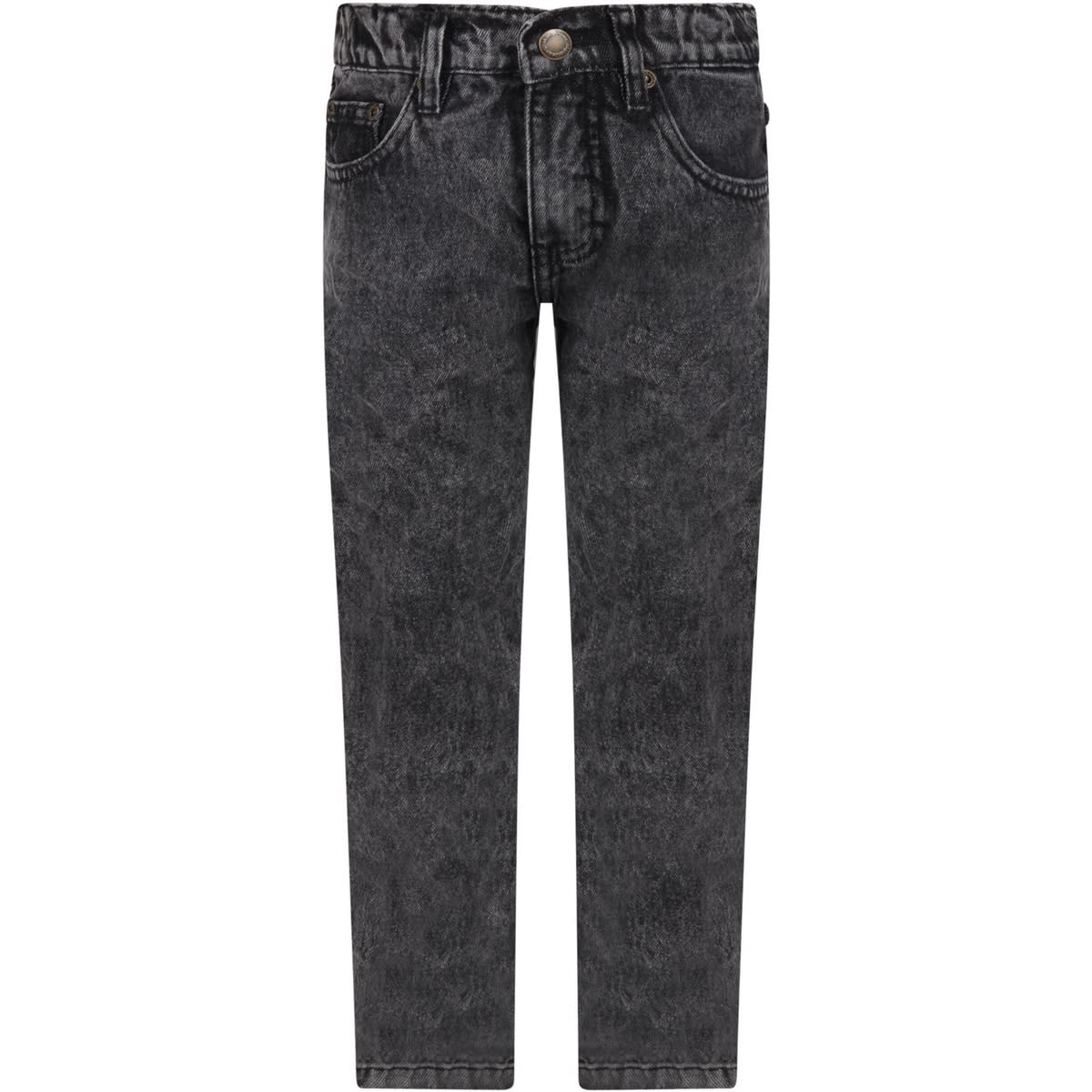 Molo Black Jeans For Kids With Logo