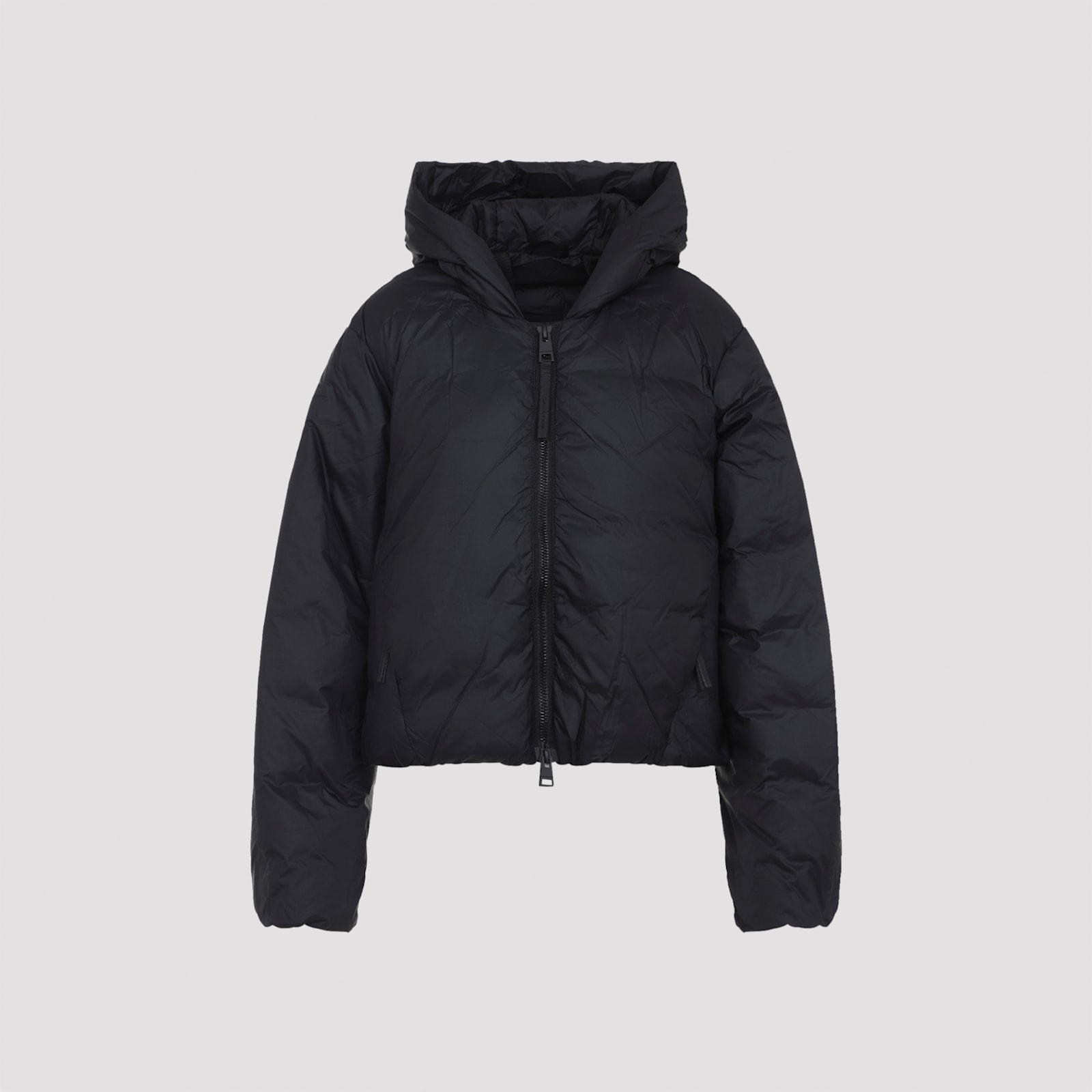 Canada Goose Cropped Puffer Jacket With Concealed Zipper In Black