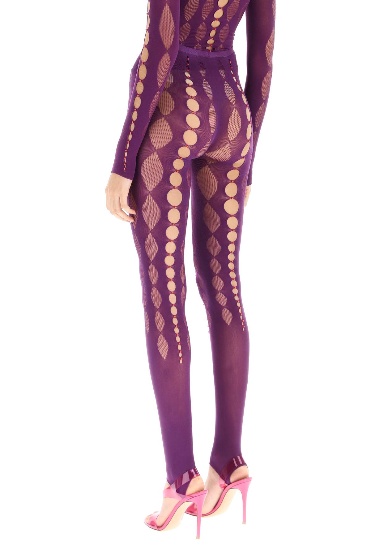 Shop Rui Beaded See-through Leggings In Violet (purple)