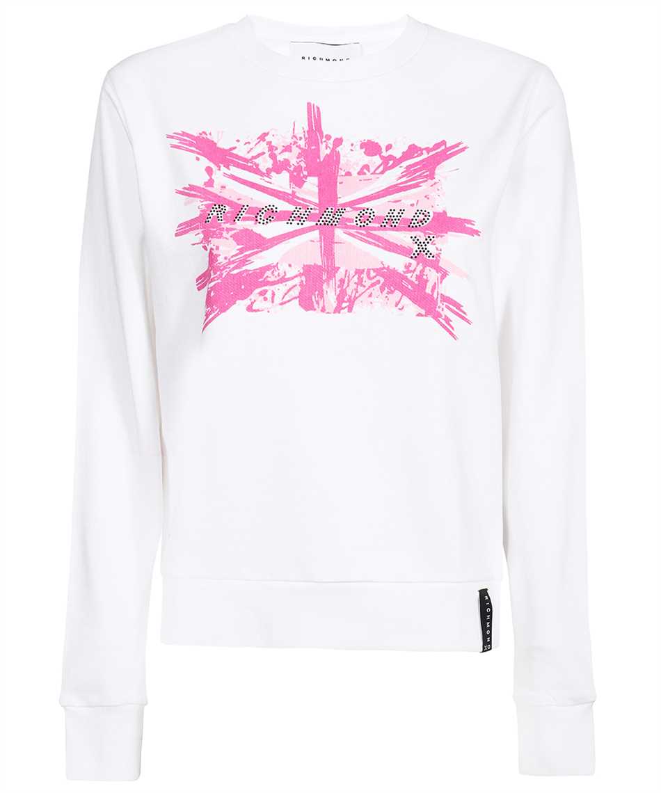 John Richmond Union-jack Embellished Long-sleeved Sweatshirt In White
