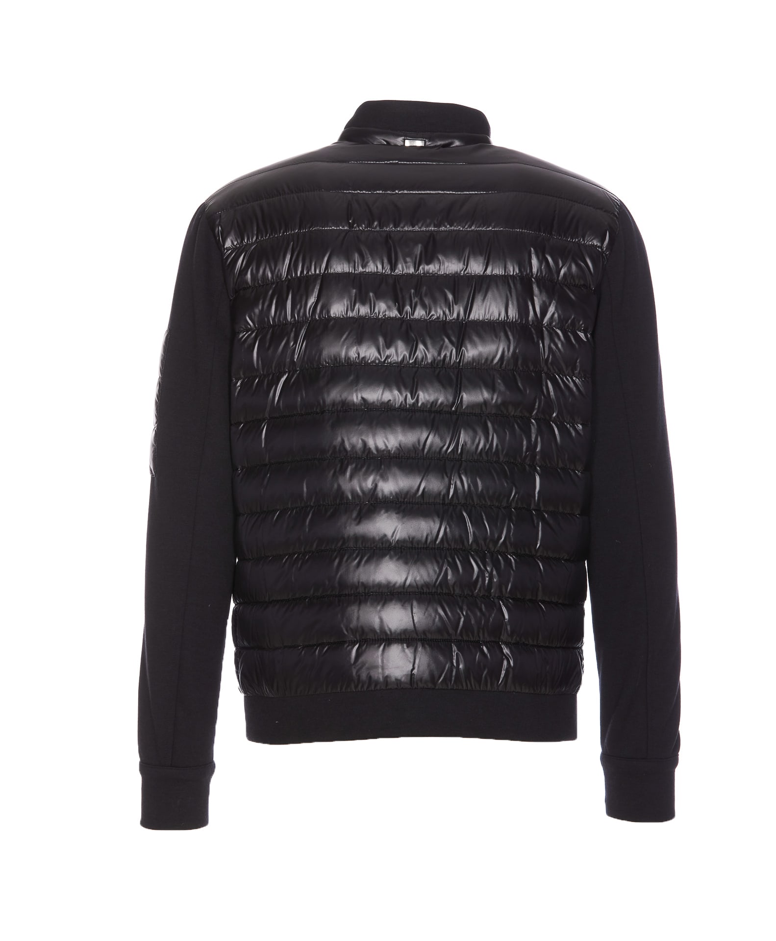Shop Herno High-neck Rib Trim Puffer Jacket In Black