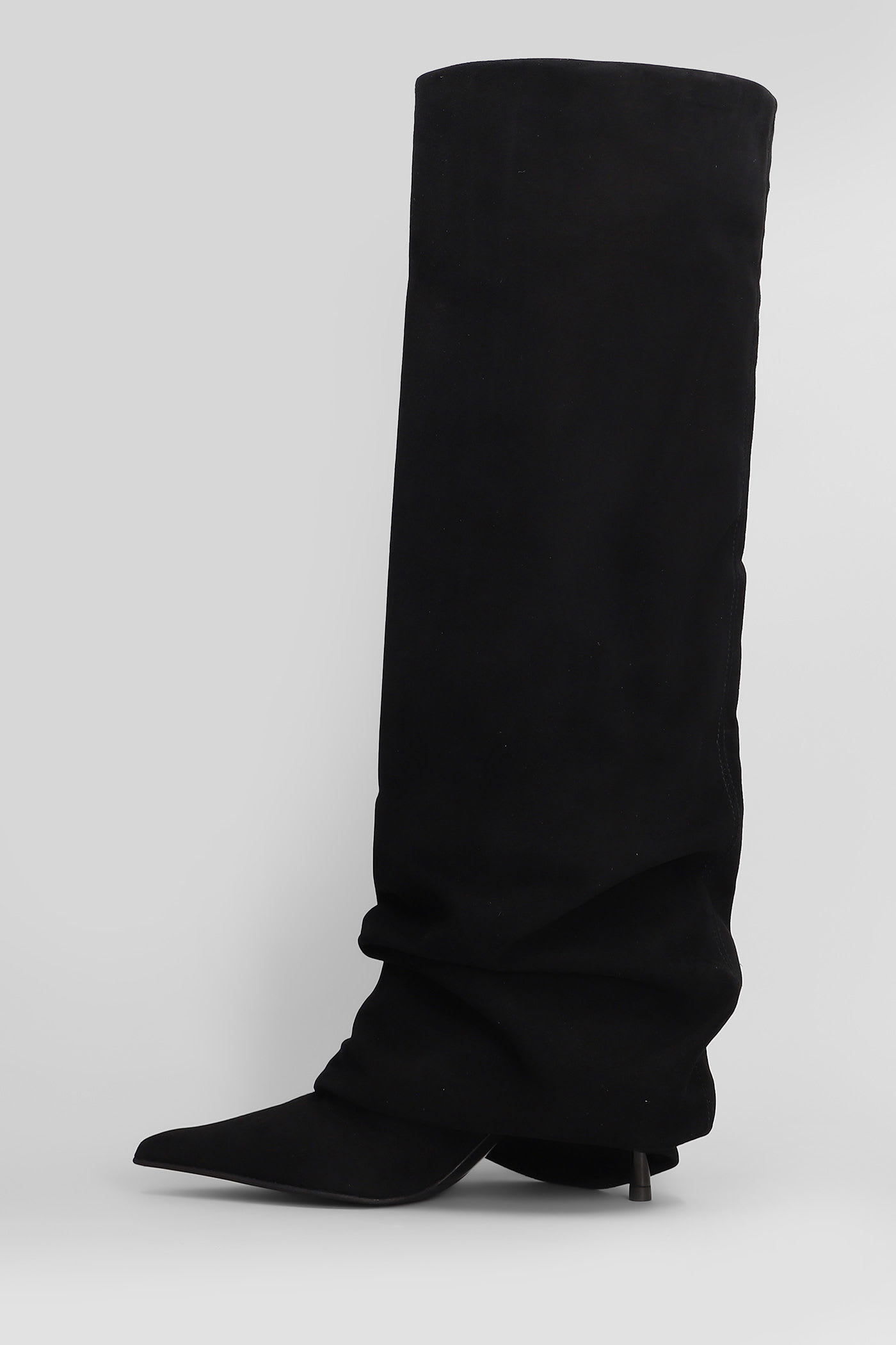 Le Silla Andy High Heels Boots In Black Suede In Black
