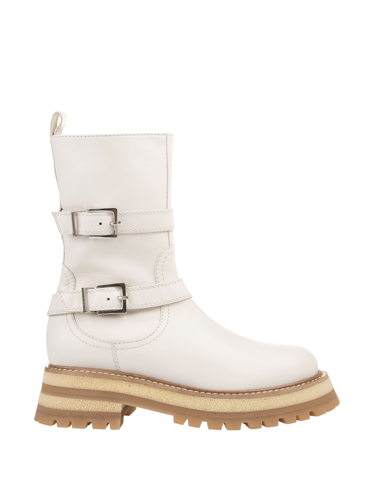 Shop Ermanno Scervino Bikers In White Leather With Straps