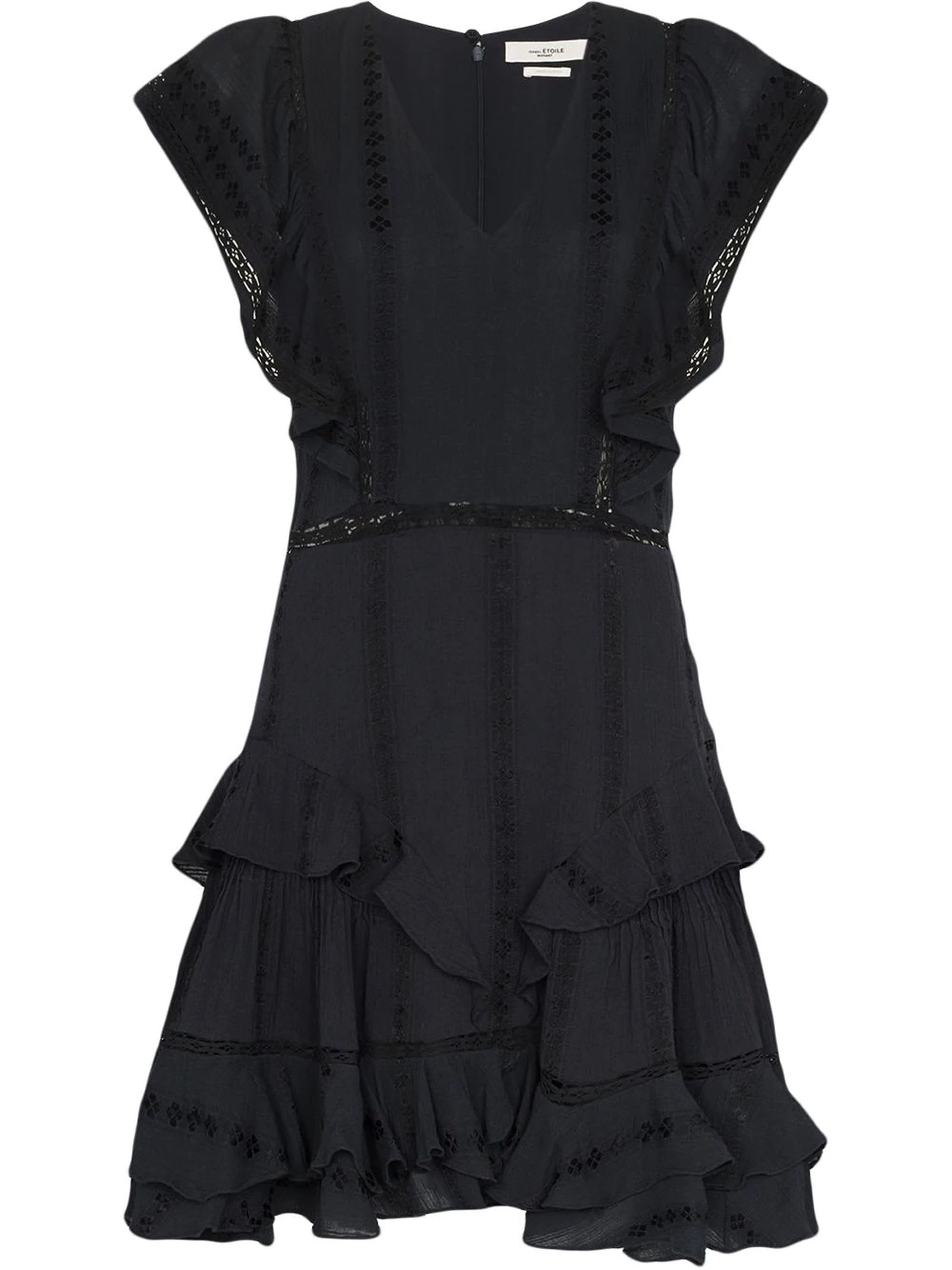 Isabel Marant Étoile Black Cotton Blend Jaudrey Dress