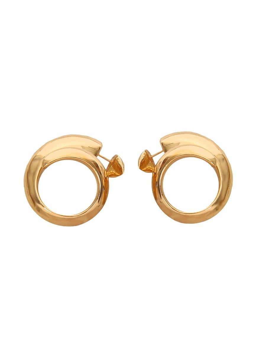 Shop Bottega Veneta Spiral Earrings In Gold