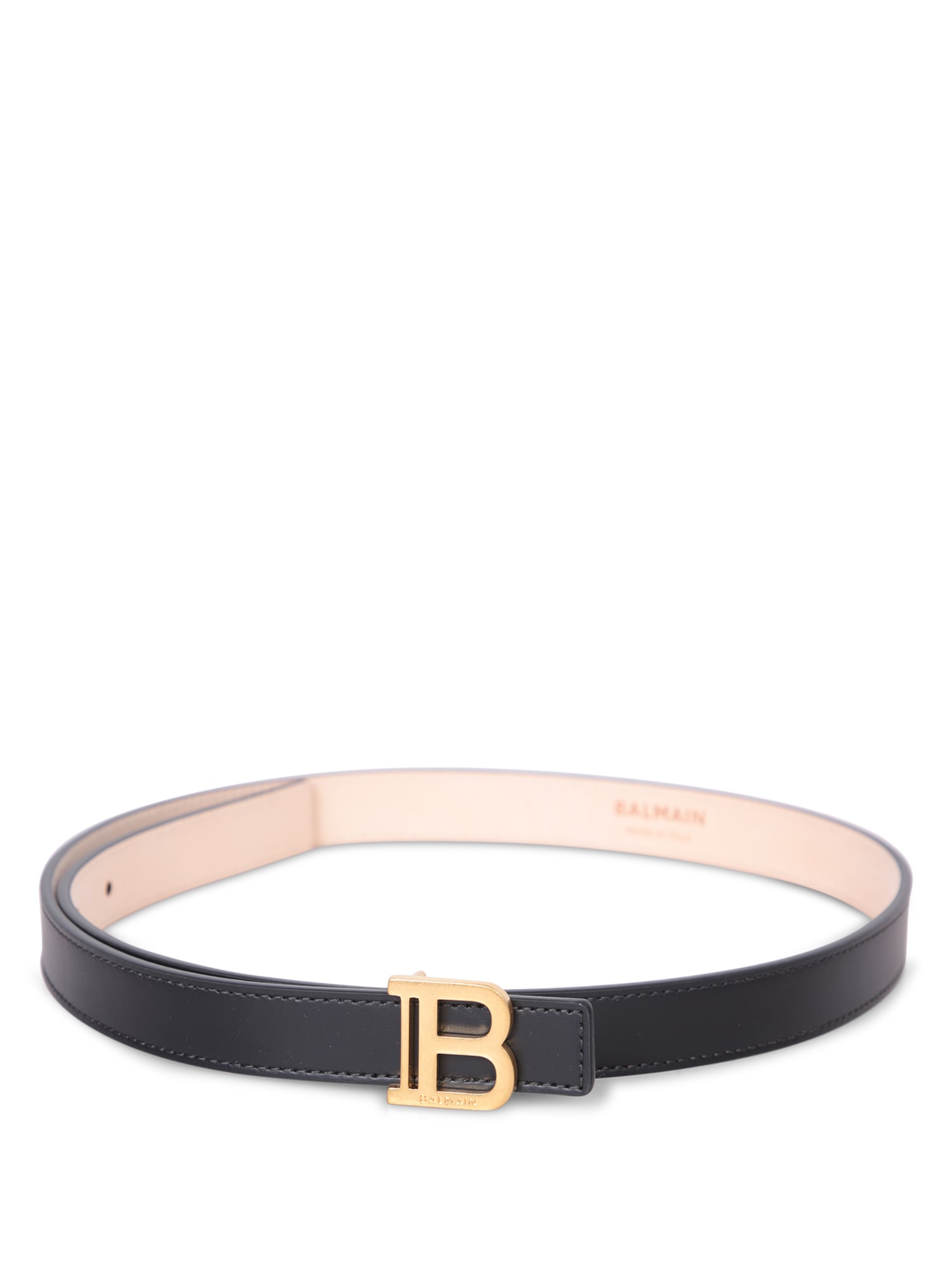 Shop Balmain B Black Leather Belt