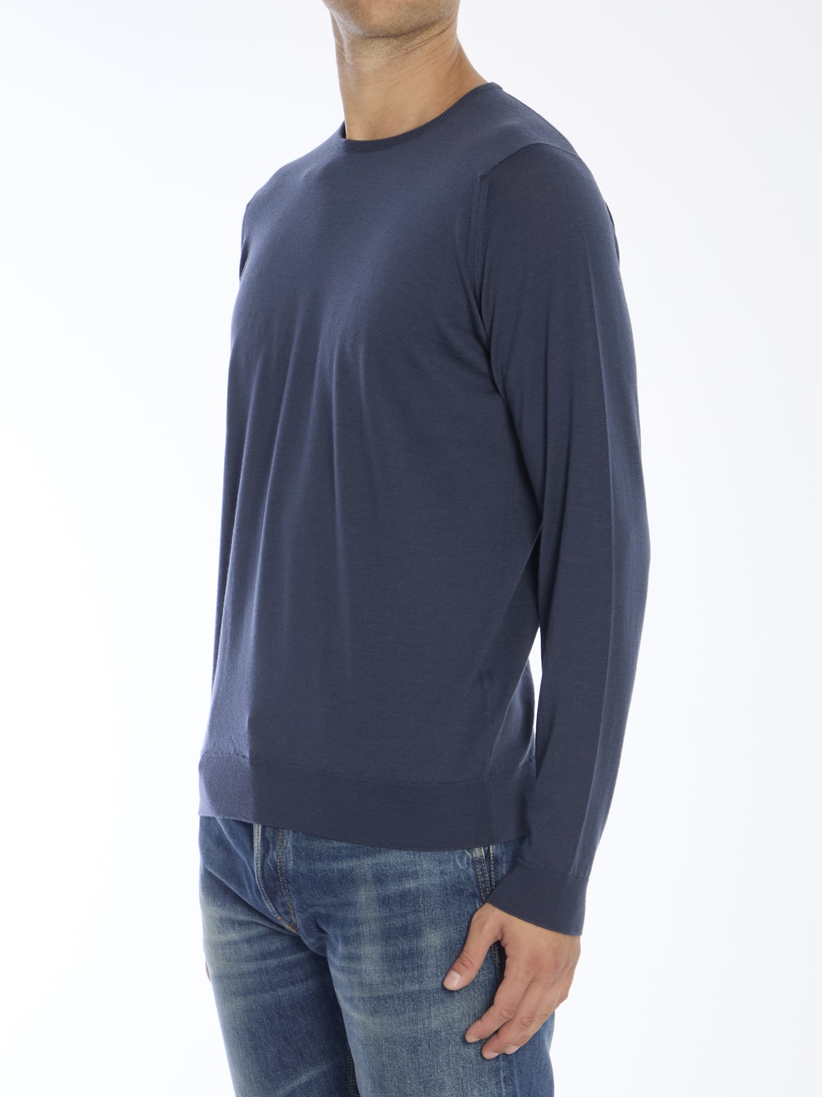 Shop John Smedley Lundy Pullover In Blue