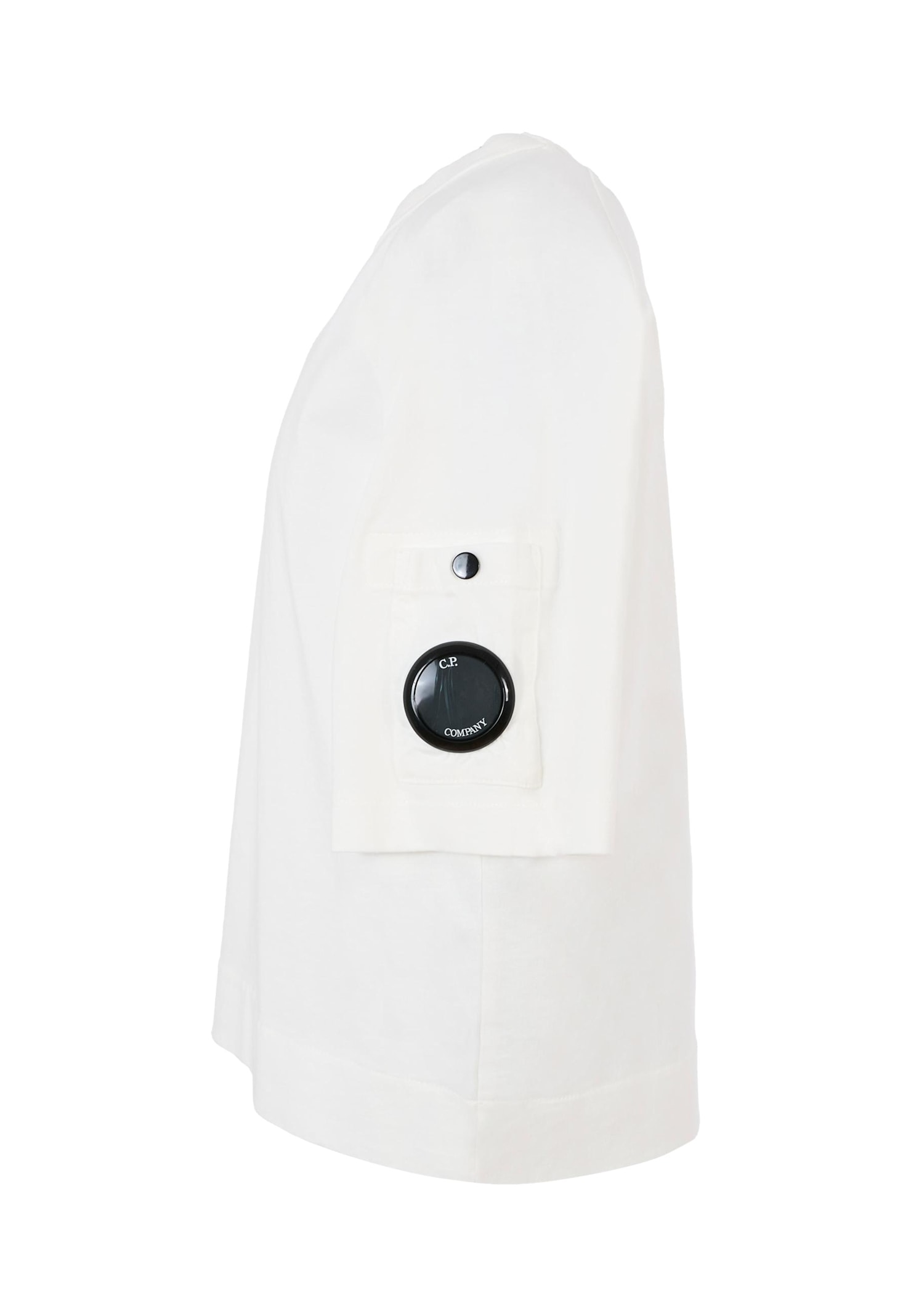 C.p. Company Undersixteen White T-shirt For Boy With Lens In White