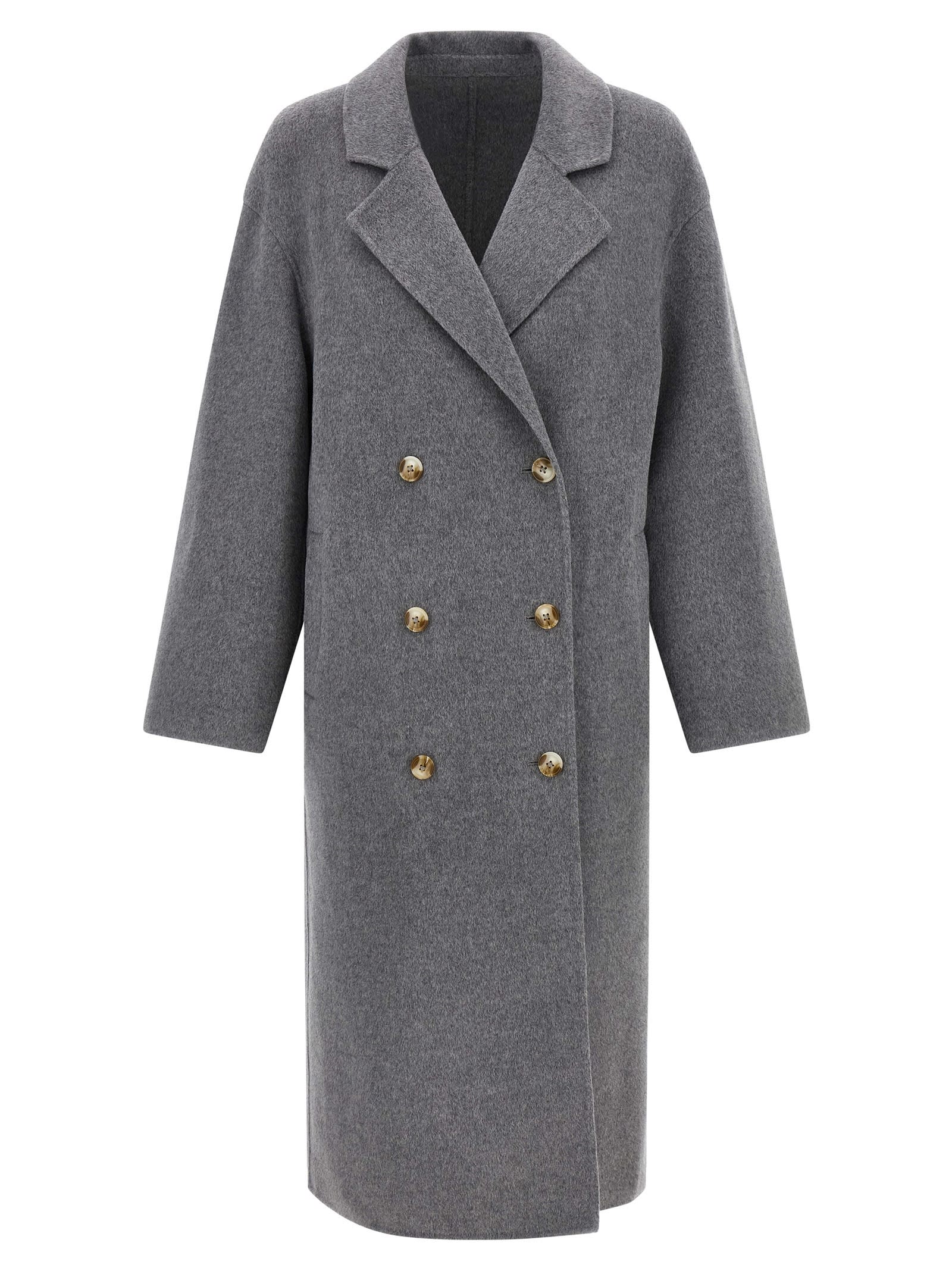 Loulou Studio Loulou Borneo Oversized Wool And Cashmere Coat In Gray