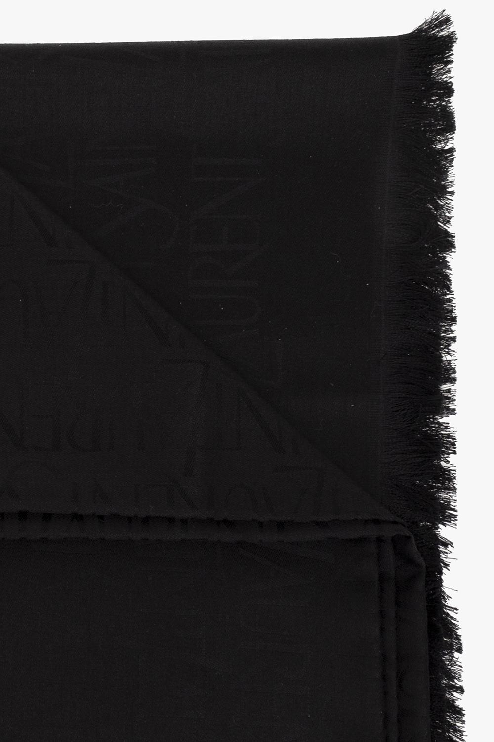 Shop Saint Laurent Monogrammed Shawl In Black