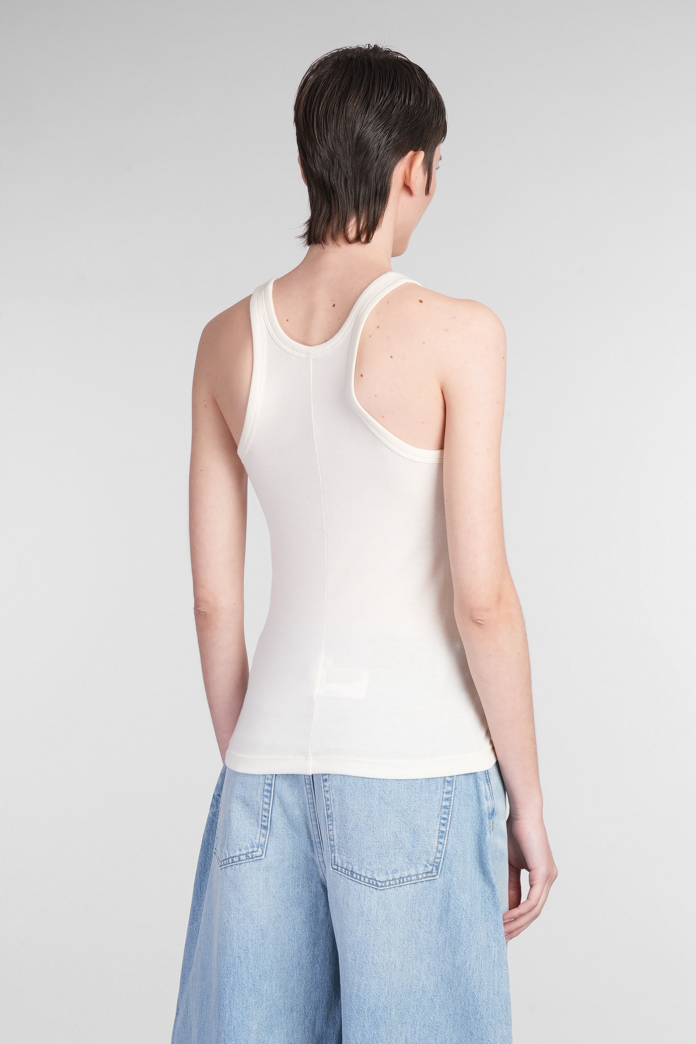 Helmut Lang Tank Top In Beige Cotton In Beige