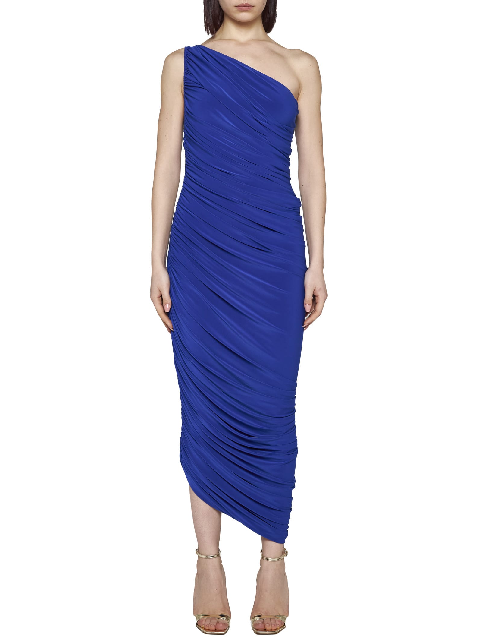Shop Norma Kamali Dress In Electric Blue