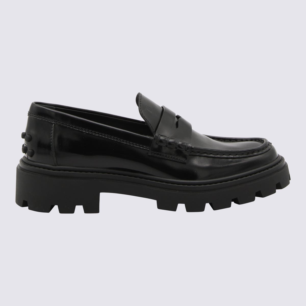 Shop Tod's Black Leather Loafers