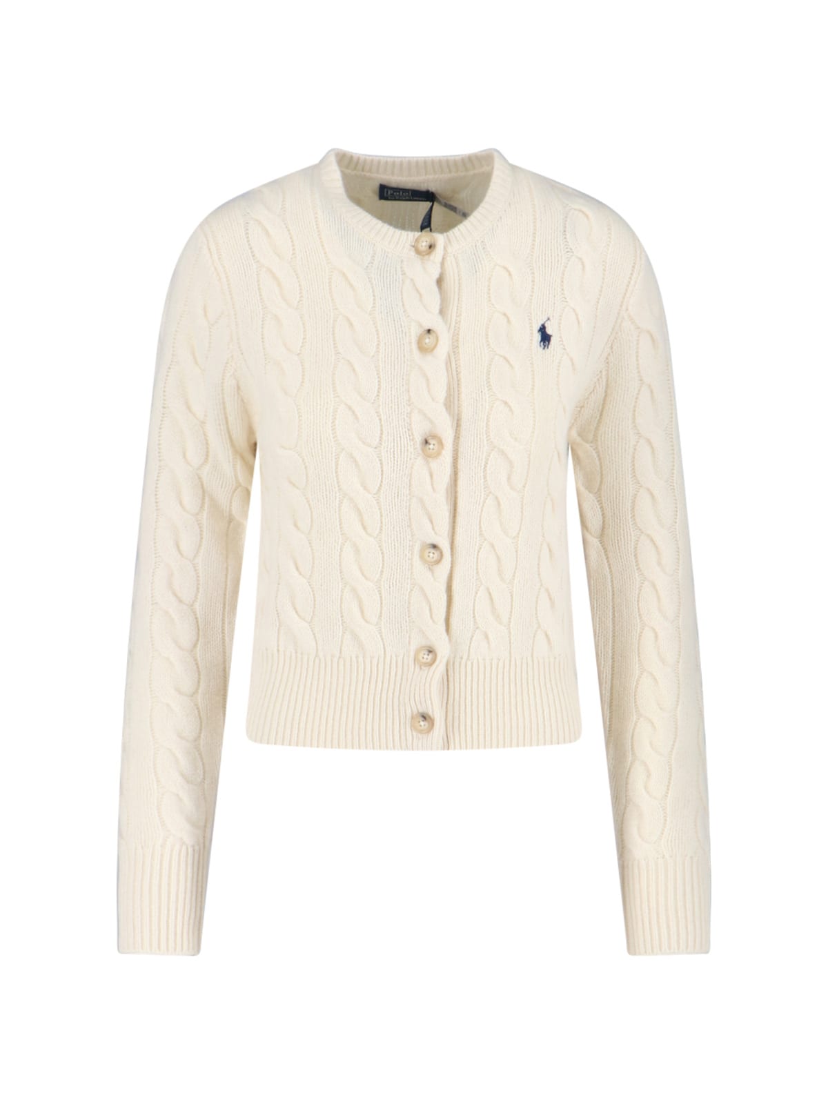 Polo Ralph Lauren Cable Knit Cardigan In Neutral