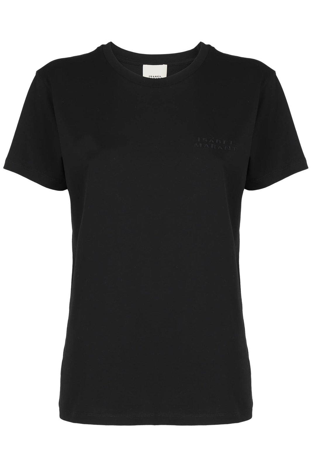 Shop Isabel Marant Logo Printed Crewneck T-shirt In Black