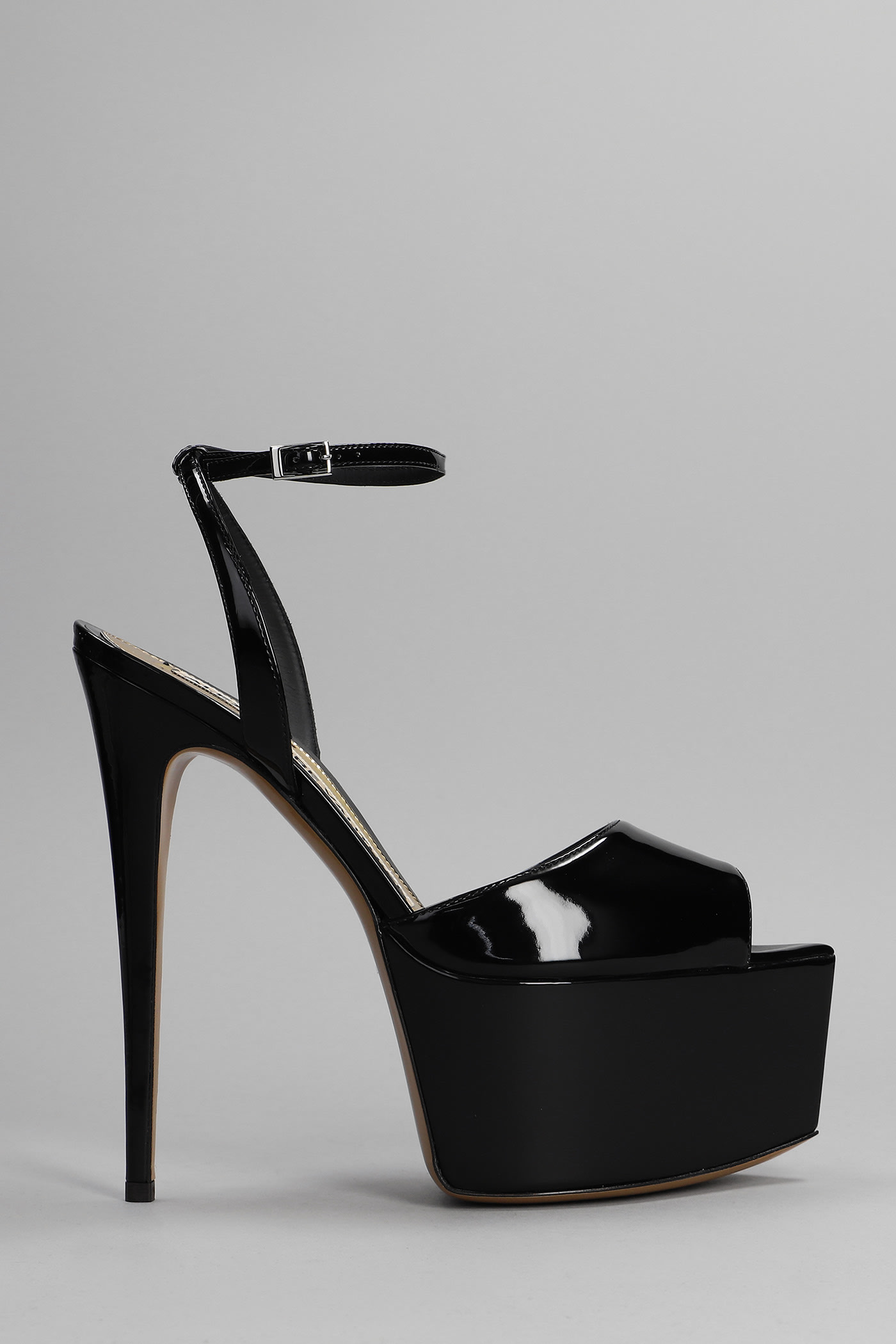 ALEXANDRE VAUTHIER SANDALS IN BLACK PATENT LEATHER