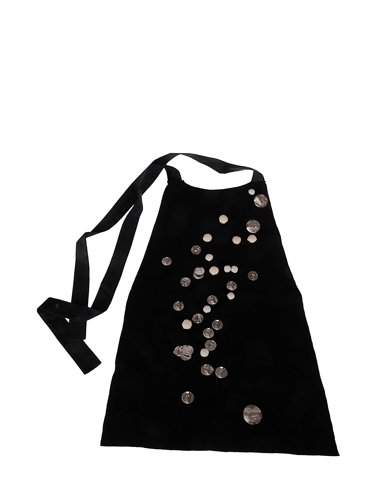 Maria Calderara Metallic-disc Bib Scarf In Black