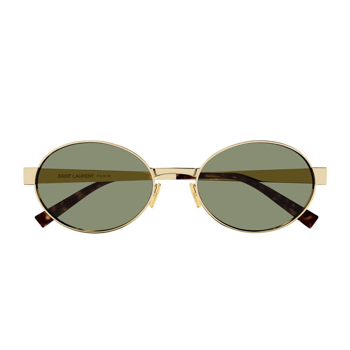 Saint Laurent Sl 692 Linea Sl Logo 003 Gold Green Sunglasses In Green