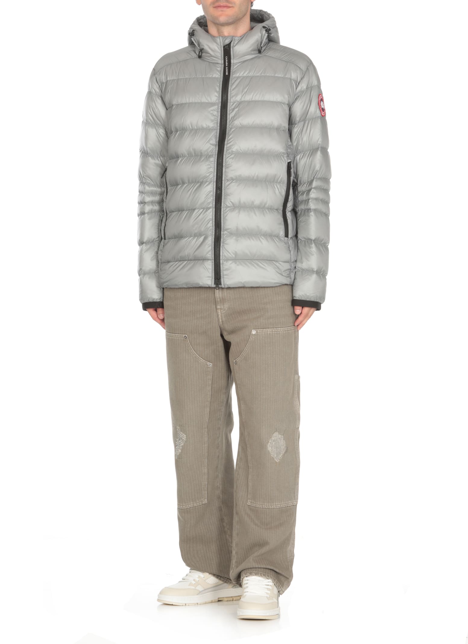 Shop Canada Goose Crofton Hoody Down Jacket In Grey