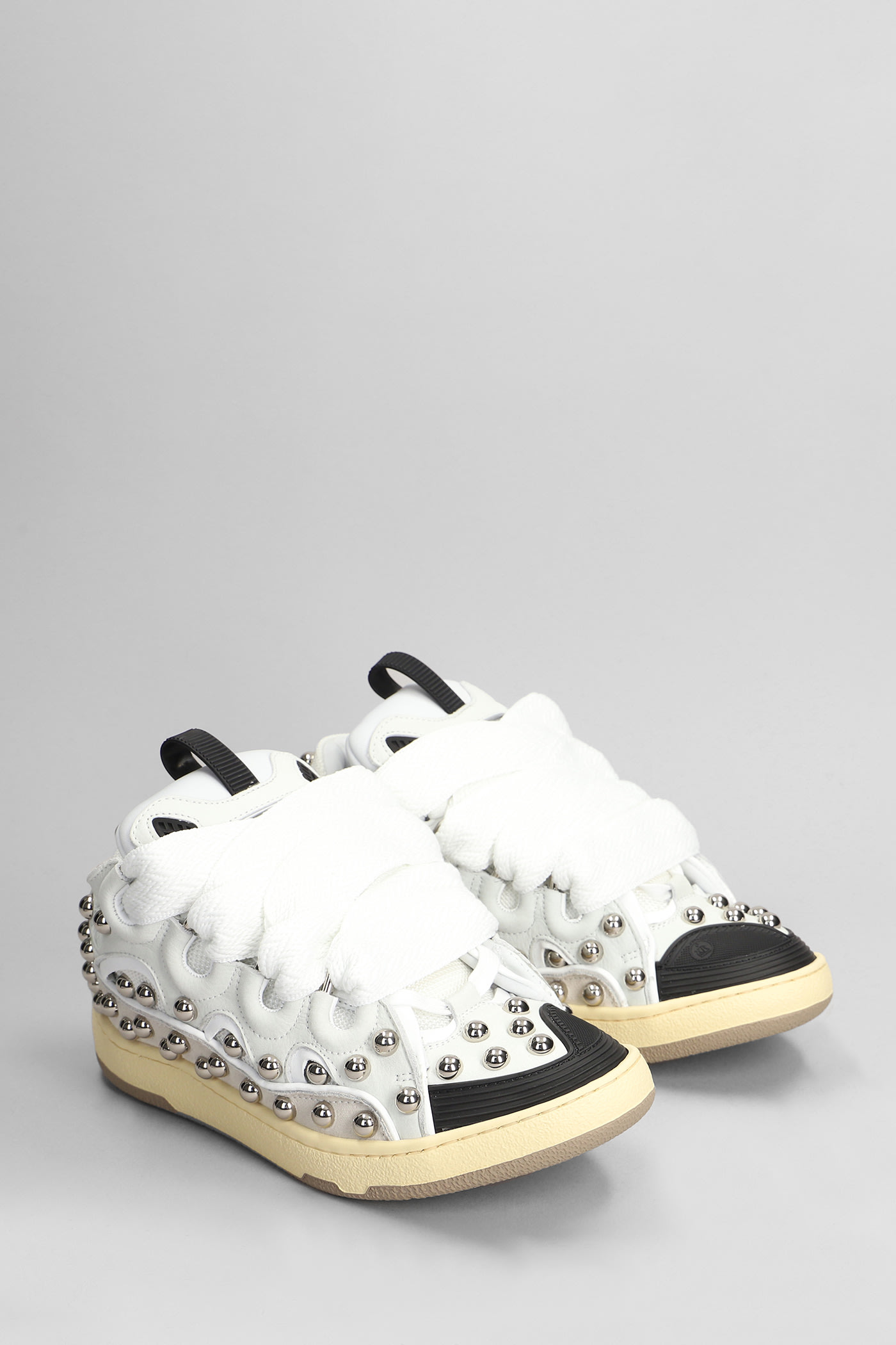 Shop Lanvin Curb Sneakers In White Leather
