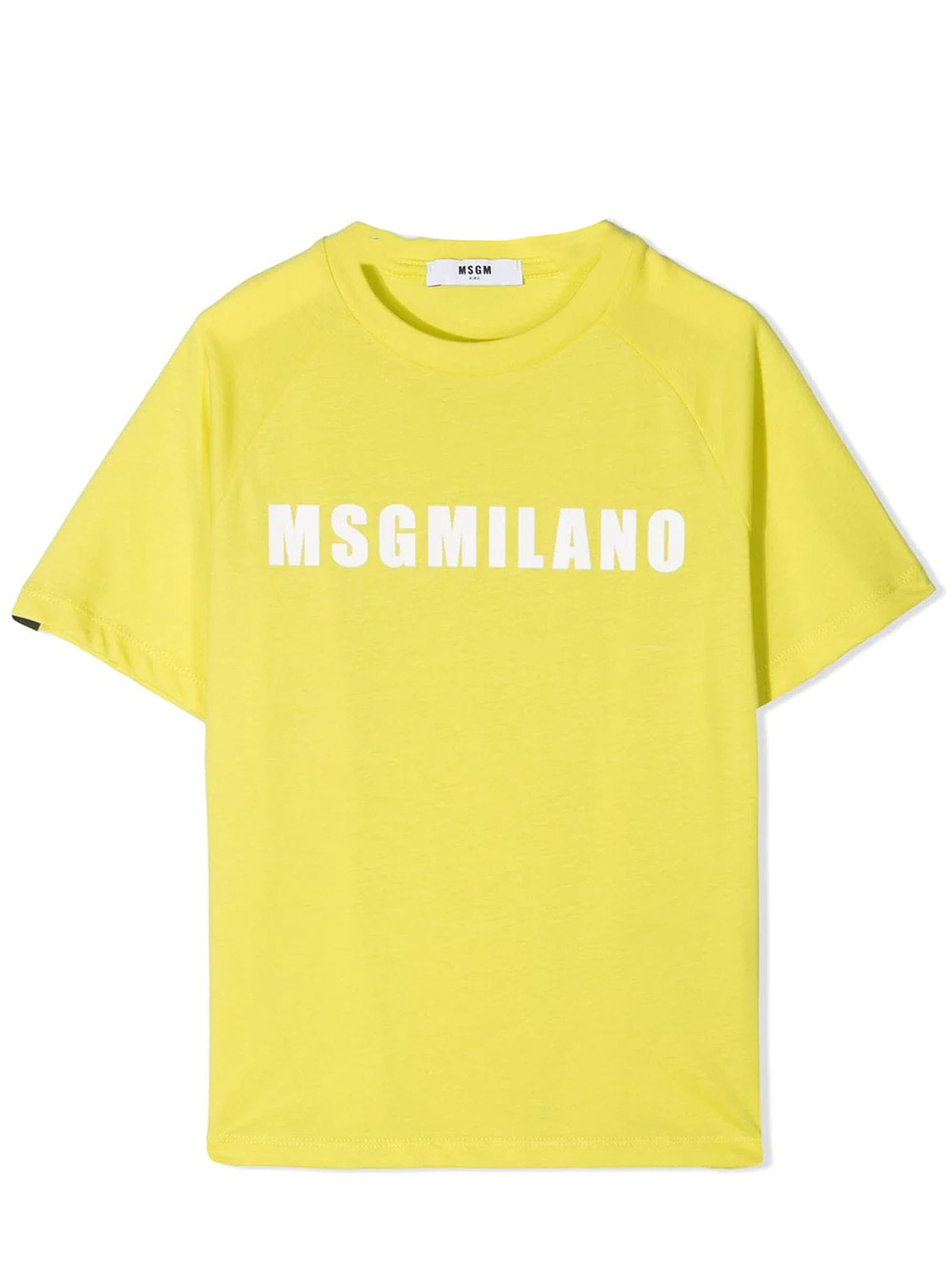 MSGM Yellow Cotton T-shirt