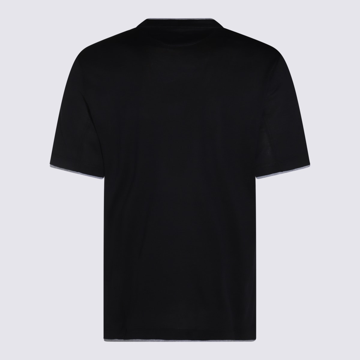 Shop Brunello Cucinelli Black Cotton And Silk T-shirt