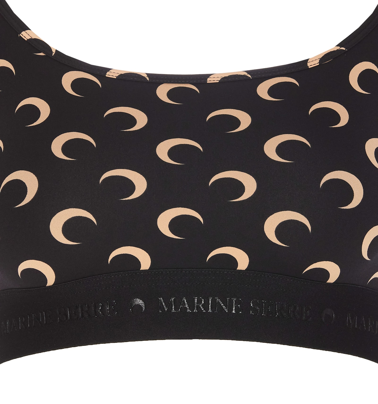 Shop Marine Serre Moon Logo Printed Top In Black