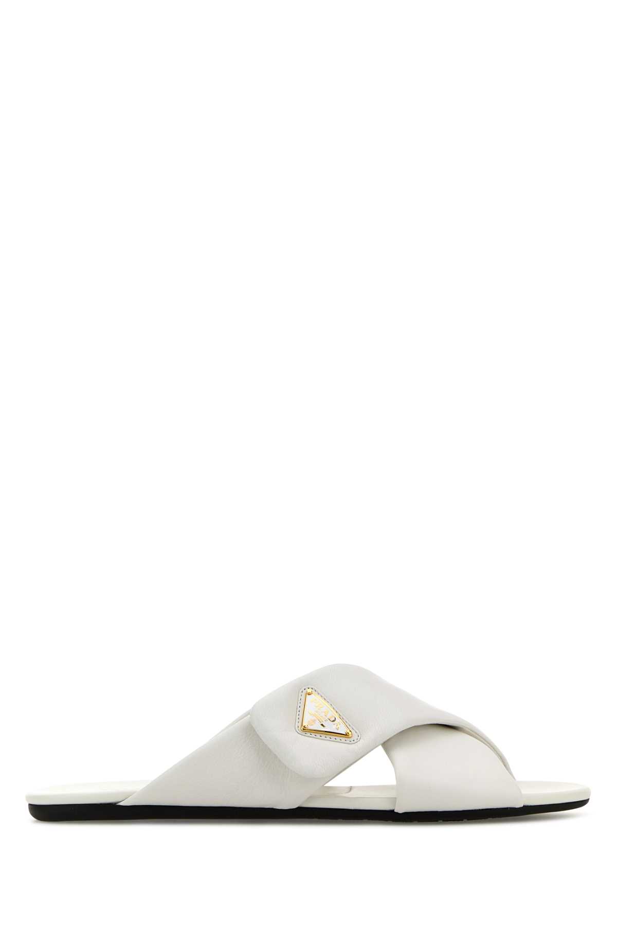 White Nappa Leather Slippers
