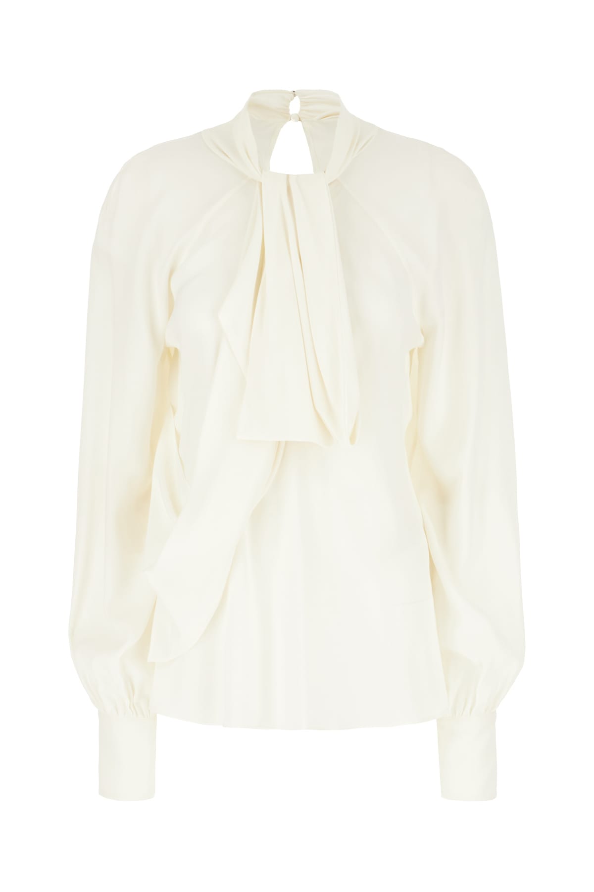 Genny Ivory Acetate Blend Blouse In Bianco Latte