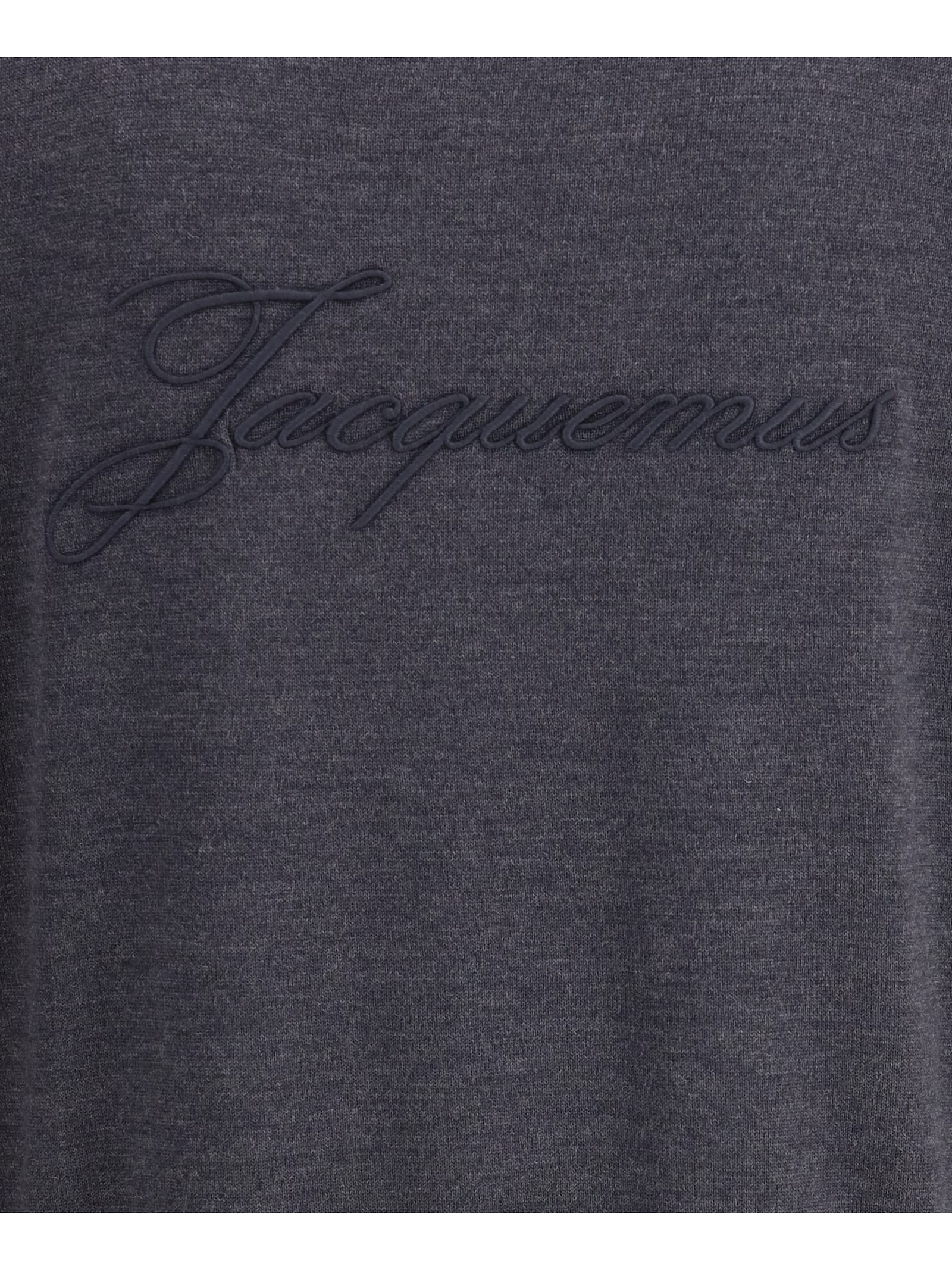 Jacquemus Men Crew-neck Sweater In Merino Wool In Blue