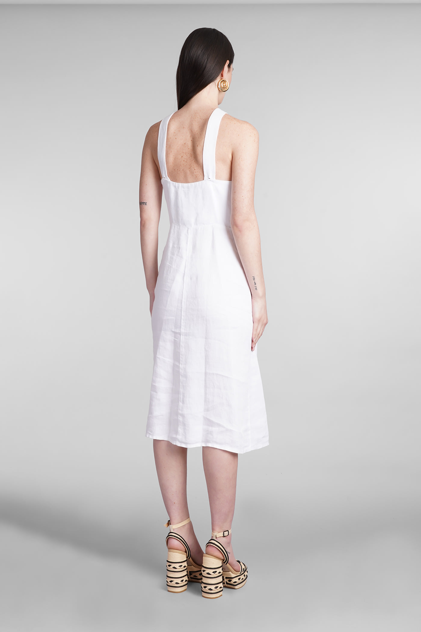 Shop 120% Lino Dress In White Linen