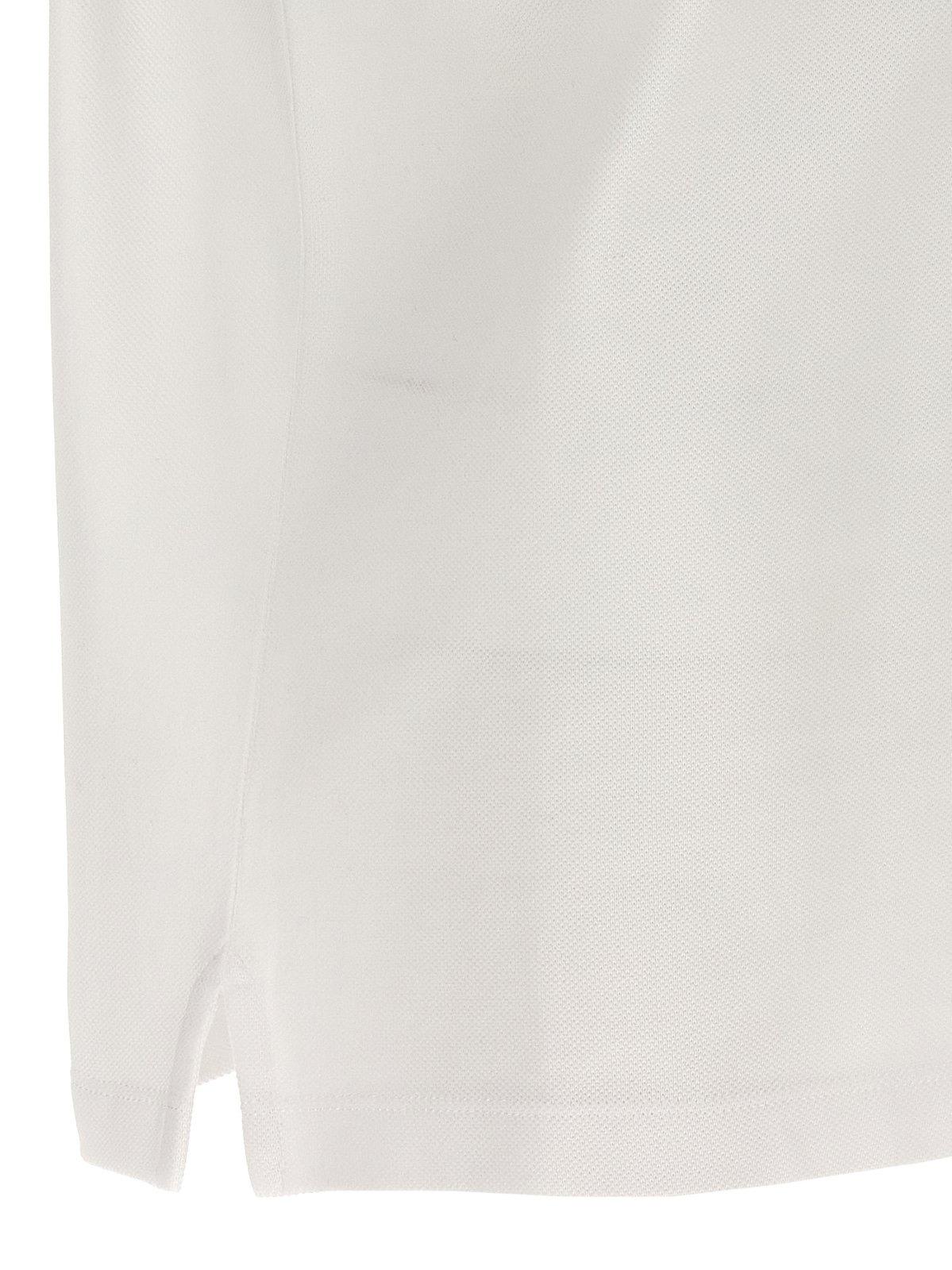 Shop Bally Logo Embroidered Short-sleeved Polo Shirt In White