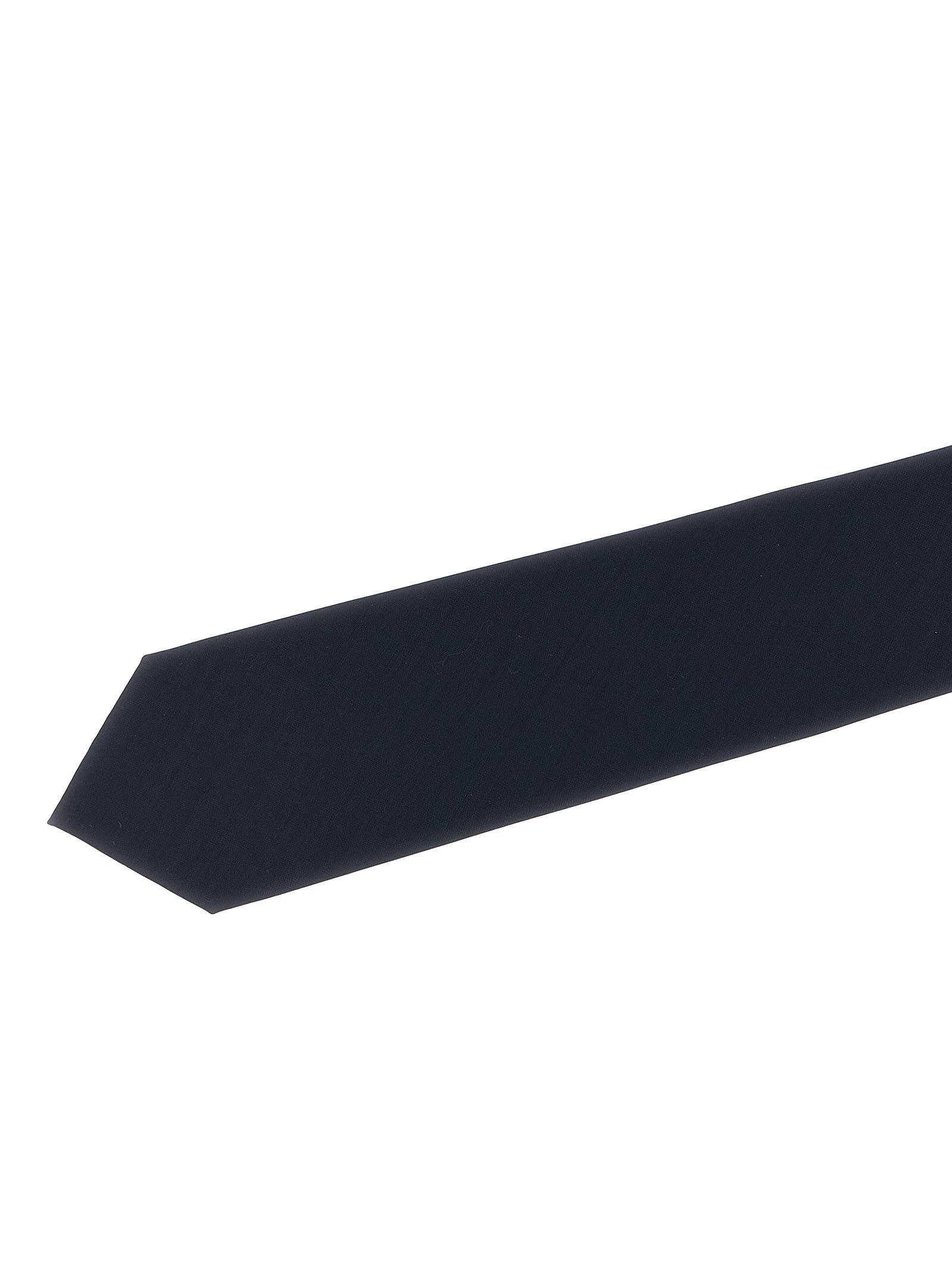 Brioni Slim Textured Wool Tie With Pointed Tip In Blue