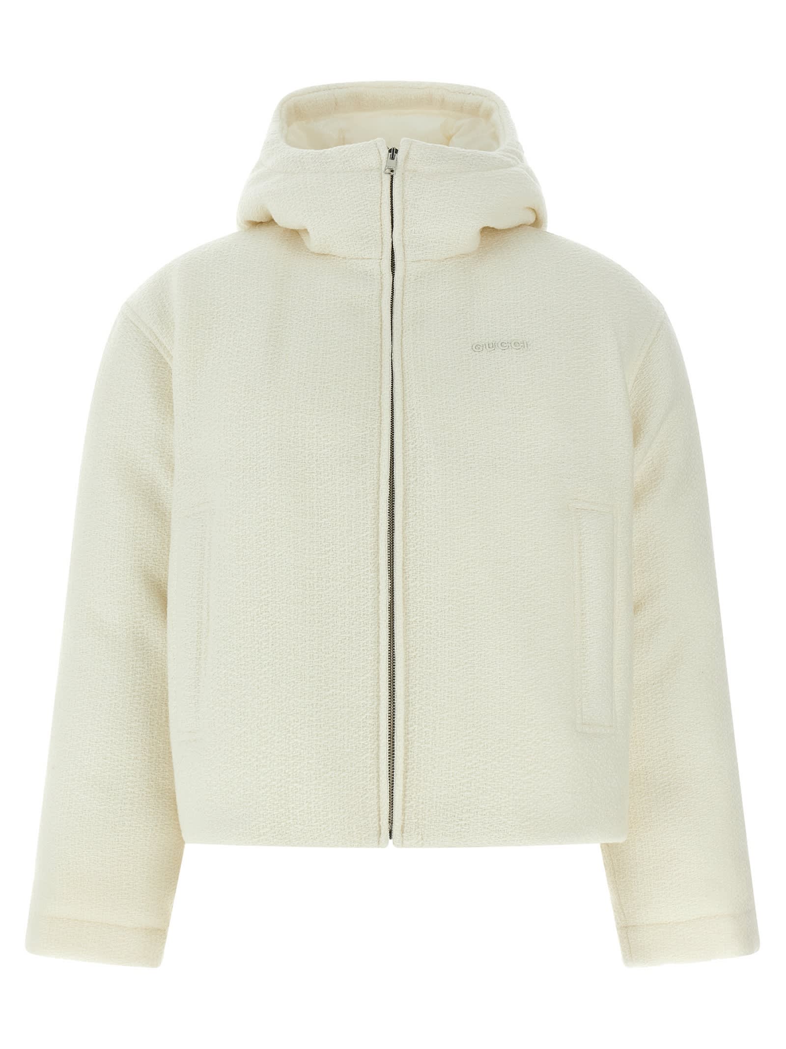 Gucci Bouclé Wool Jacket In Neutral
