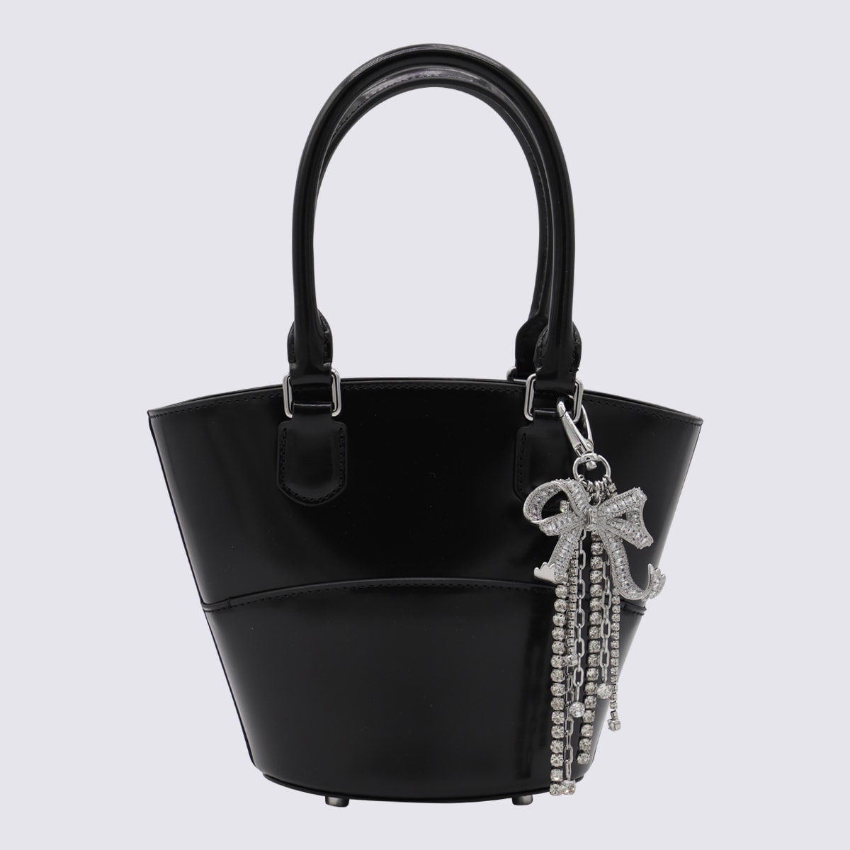 Black Leather Top Handle Bag