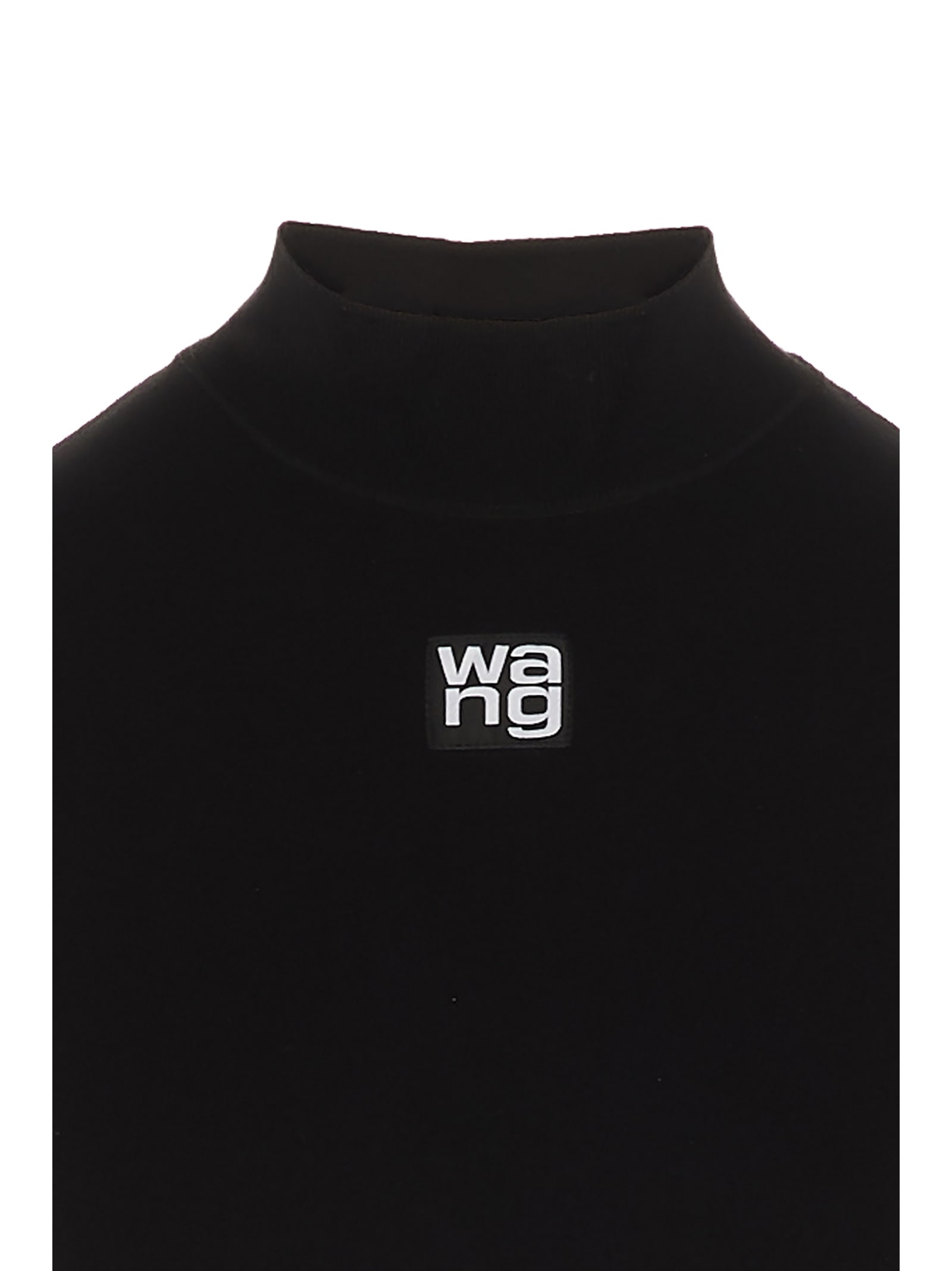 Shop Alexander Wang T Logo Viscose Top In Black