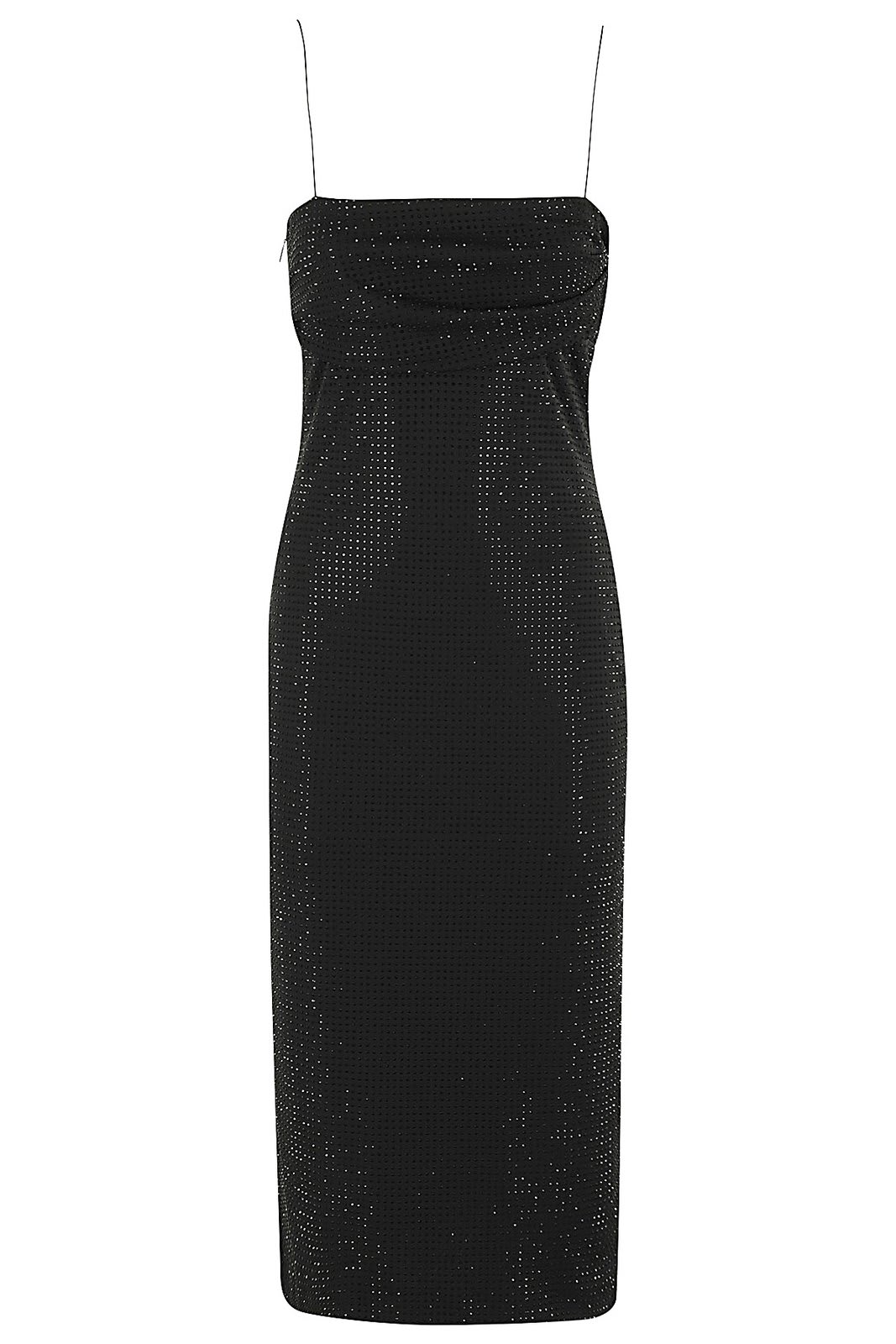 Shop Philosophy Di Lorenzo Serafini Embellished Square Neck Midi Dress In Black