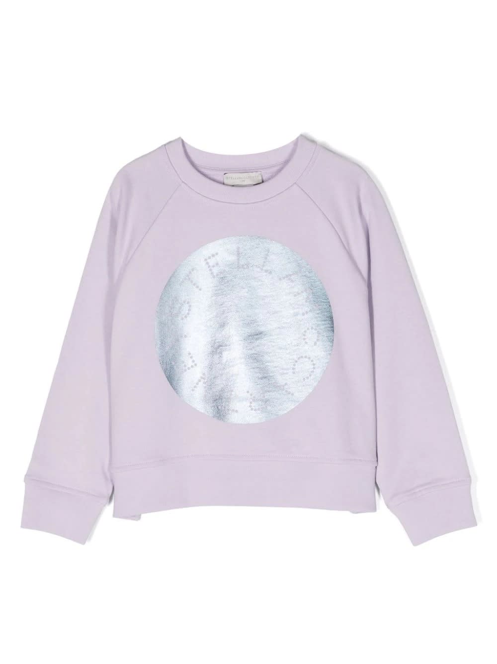 Shop Stella Mccartney Lilac Sweatshirt With Metallic Logo Disc In Purple