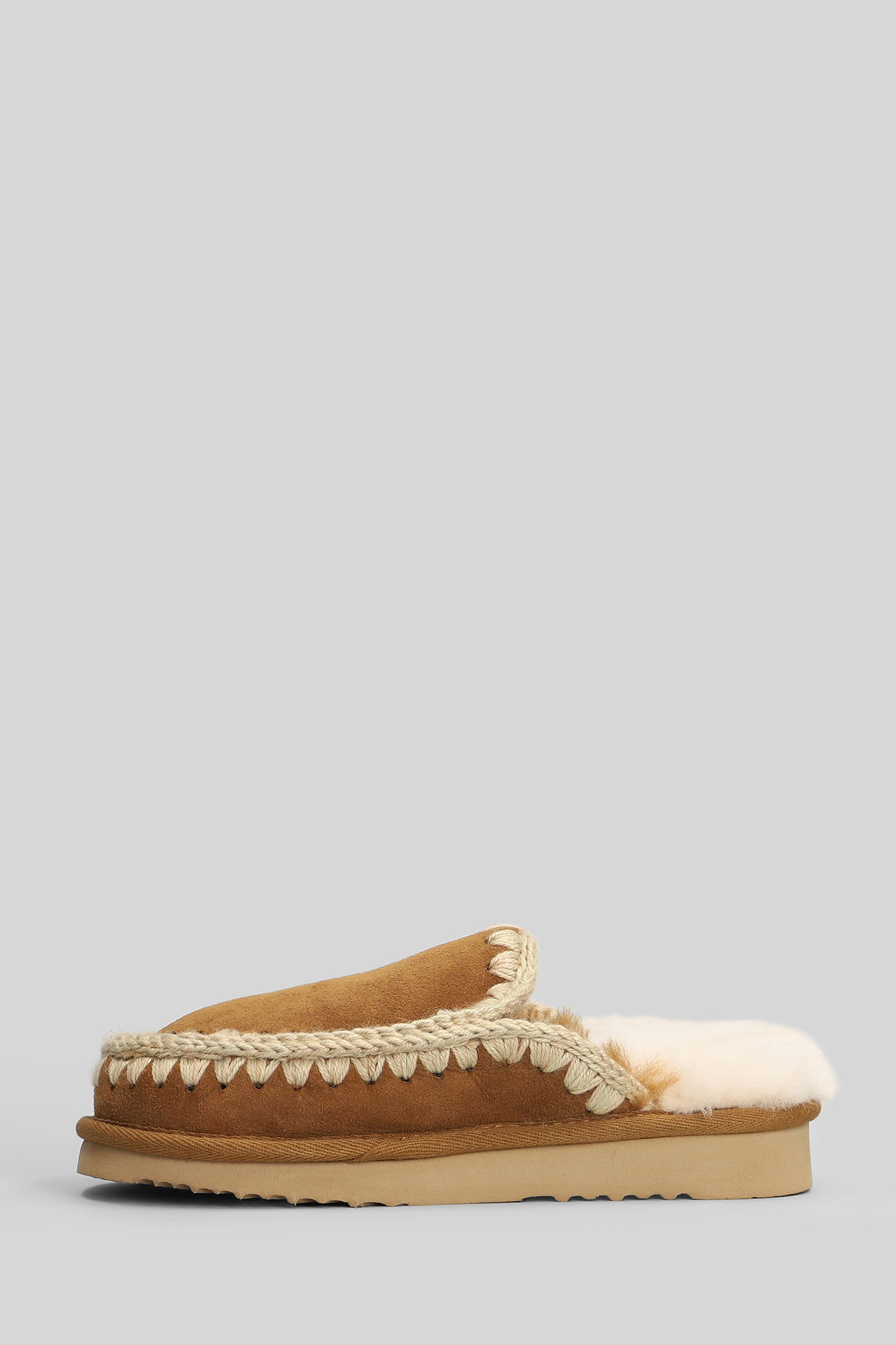 Mou Eskimo Slipper Slipper-mule In Brown Suede In Brown