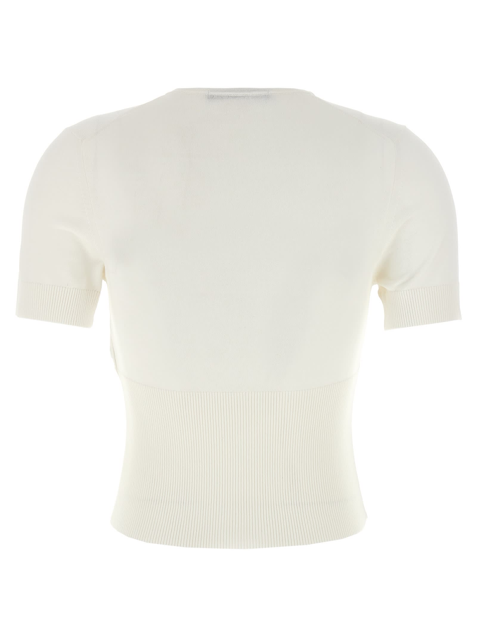 Shop Jacquemus Le Haut Pralu Mc Sweater In White