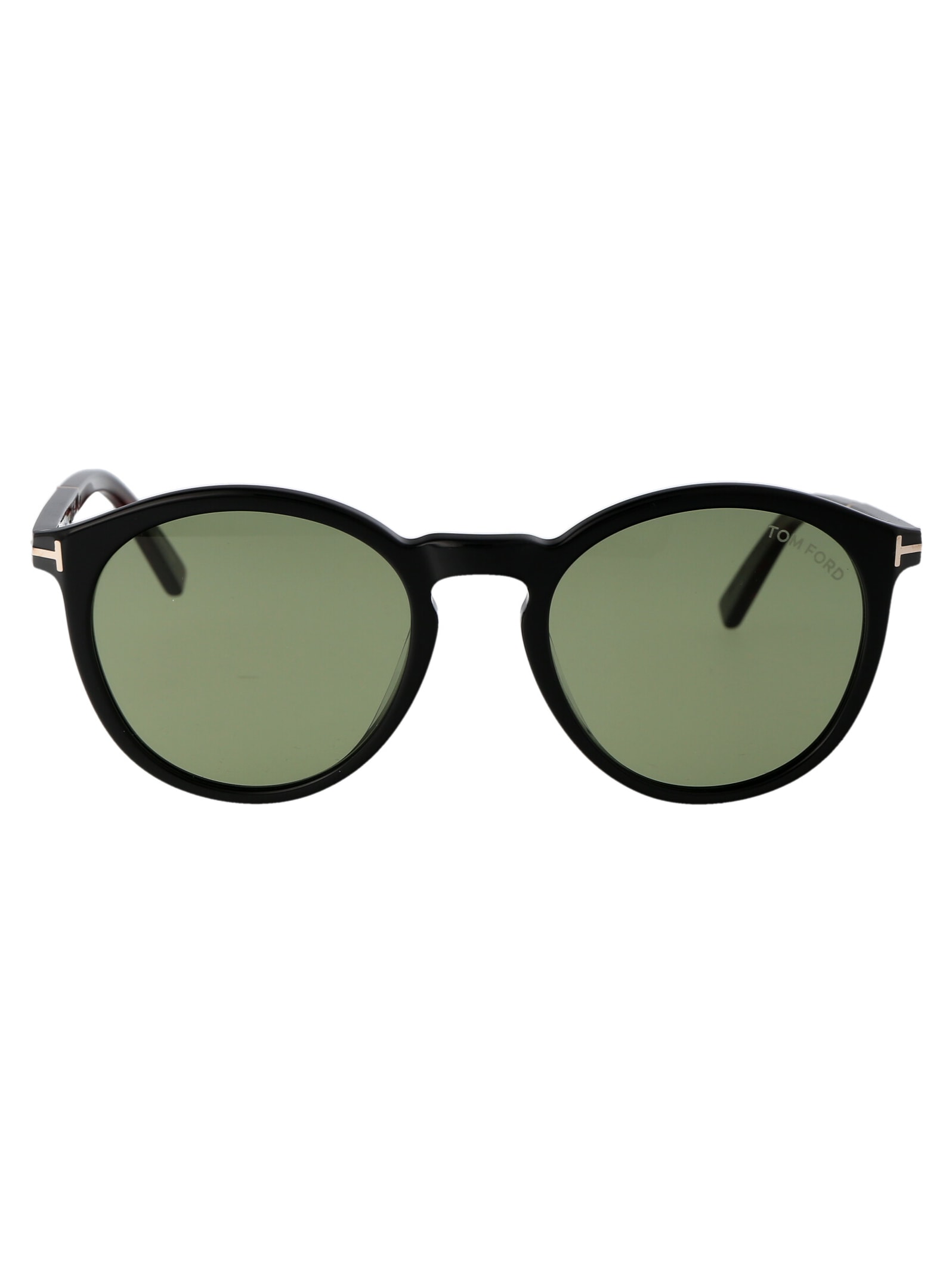 Shop Tom Ford Elton Sunglasses In 01n Nero Lucido / Verde