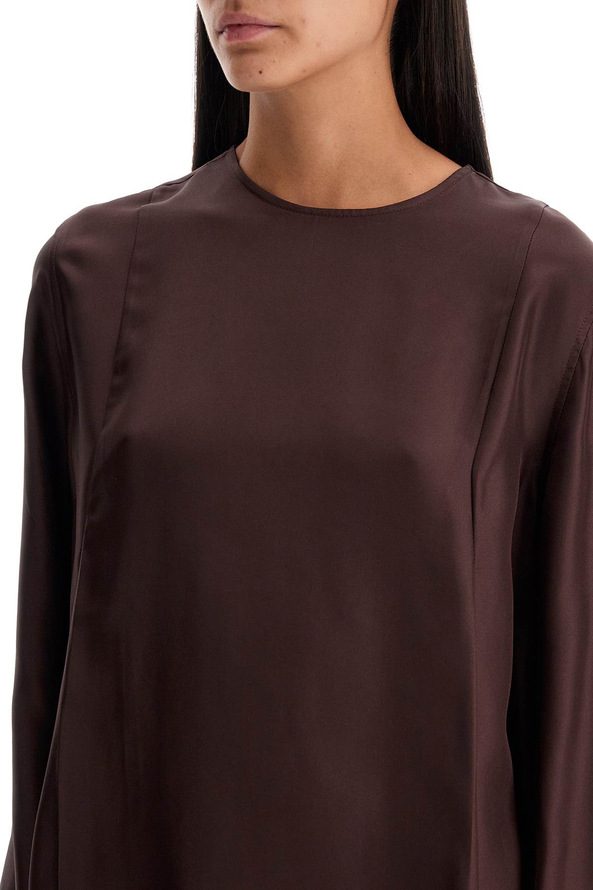 Shop Loulou Studio Silk Adalyn Blouse In Choco (brown)