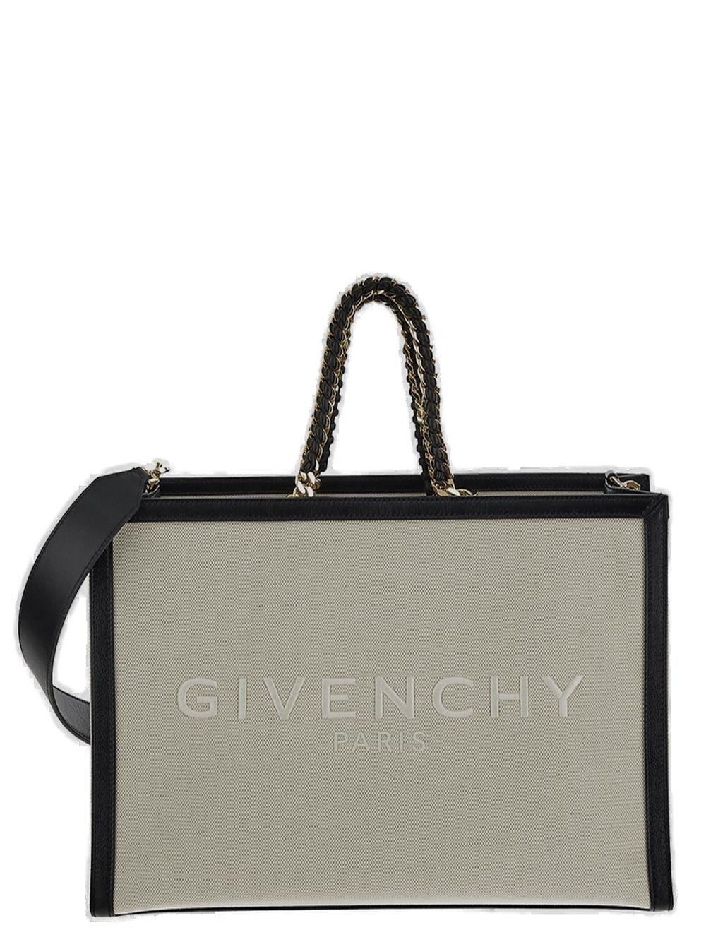 Givenchy Logo Embroidered Tote Bag In Gray