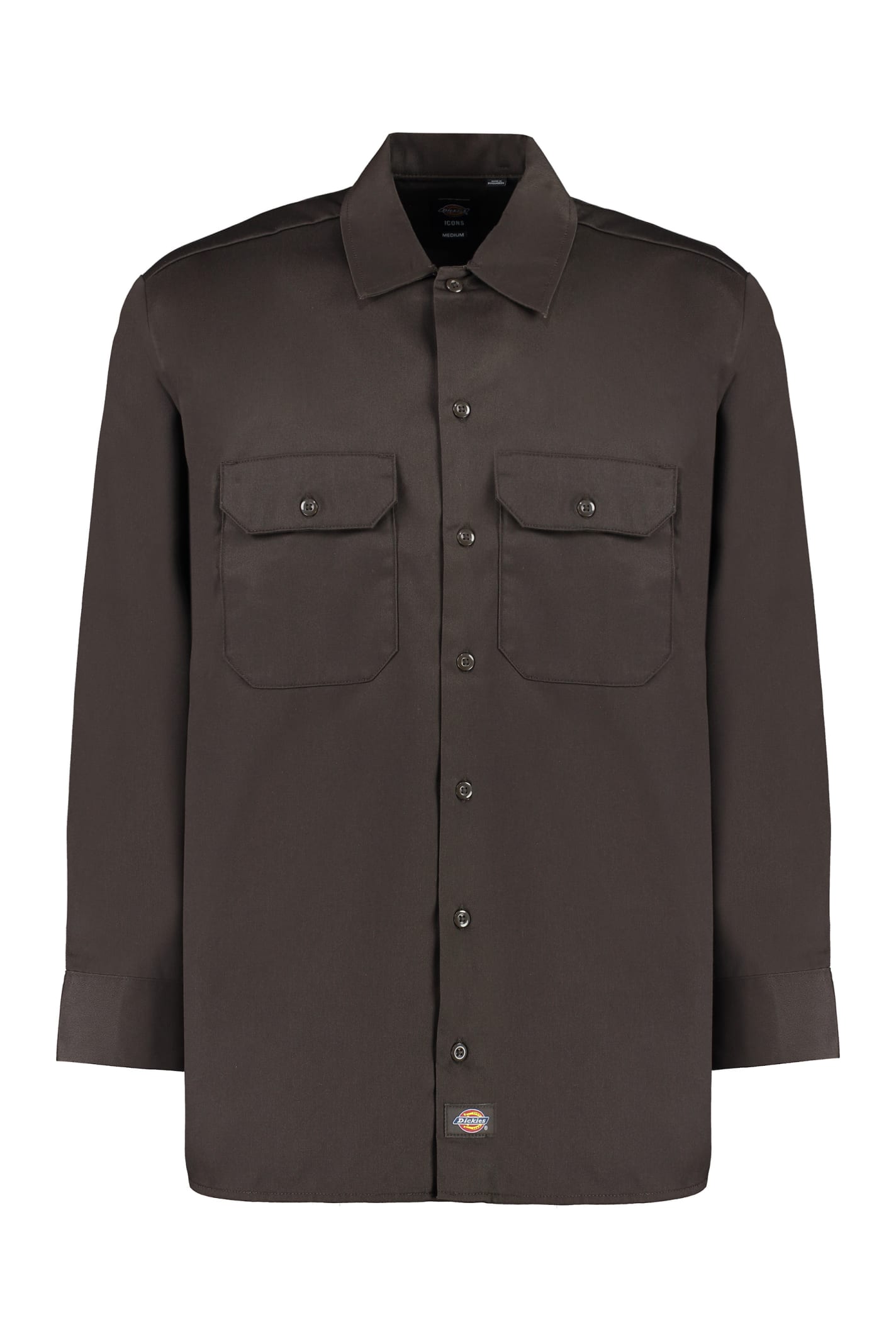 Shop Dickies Mixed Cotton Shirt In Brown
