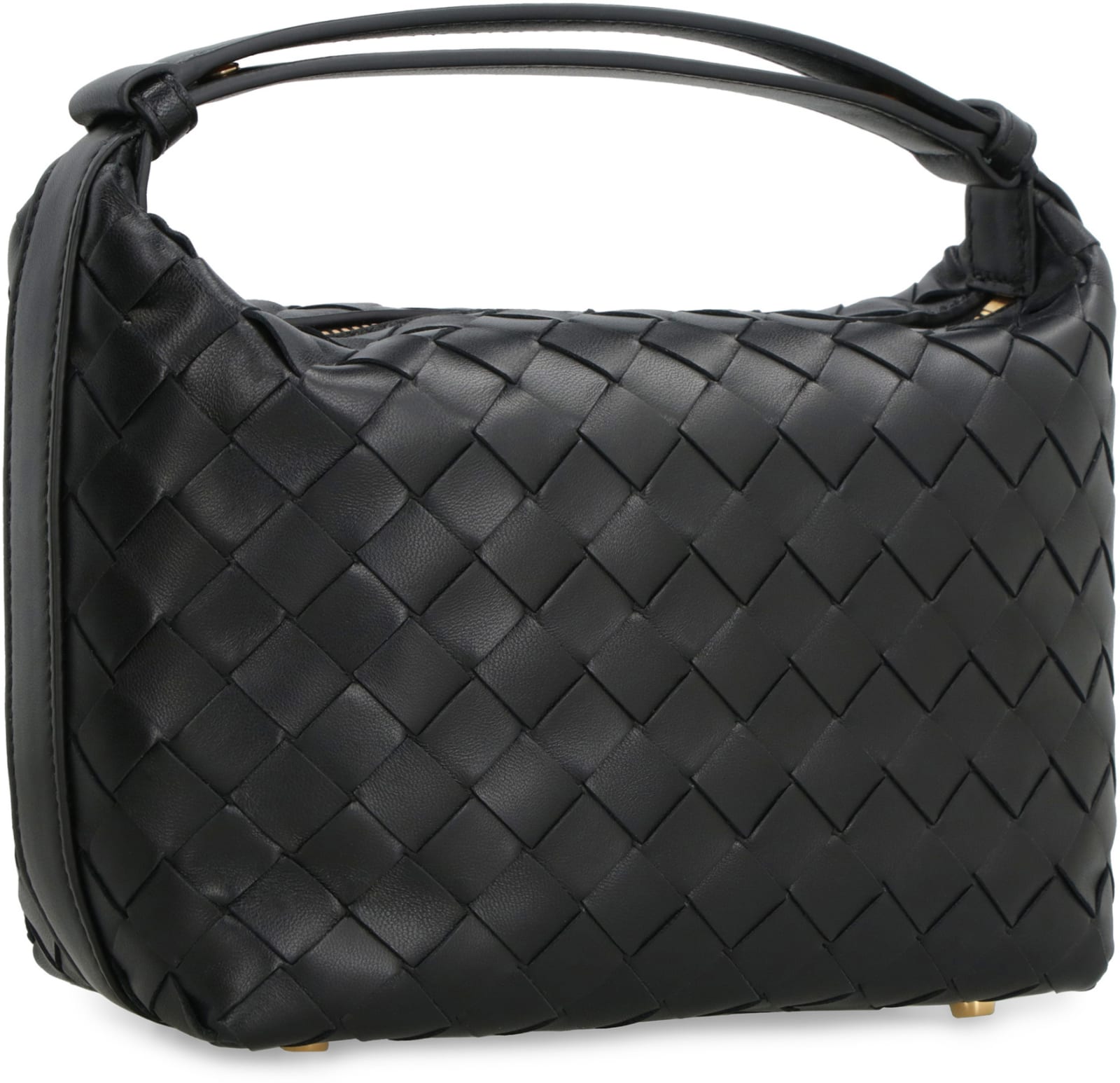 Bottega Veneta Intrecciato Leather Tote In Black/gold